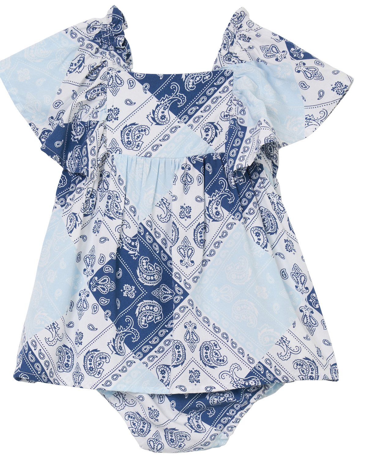 Wrangler Infant Girls' Bandana Print Short Sleeve Dress Onesie