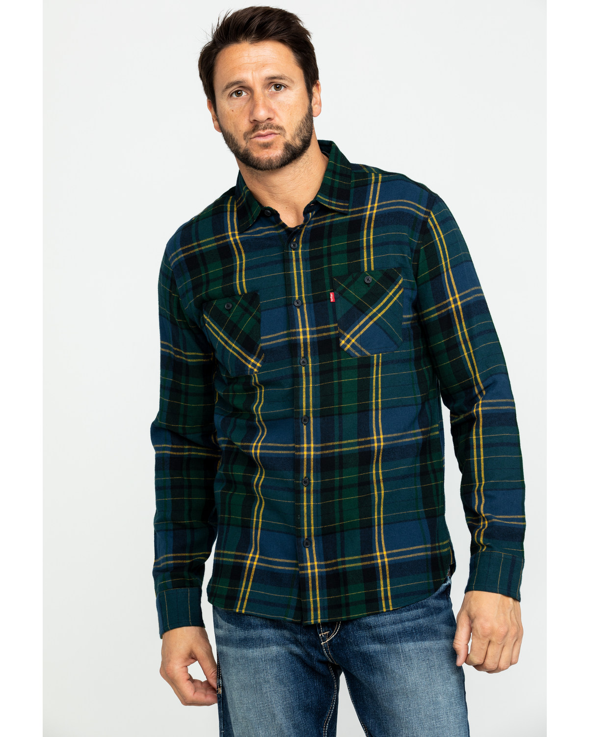 men's levi's checked shirt