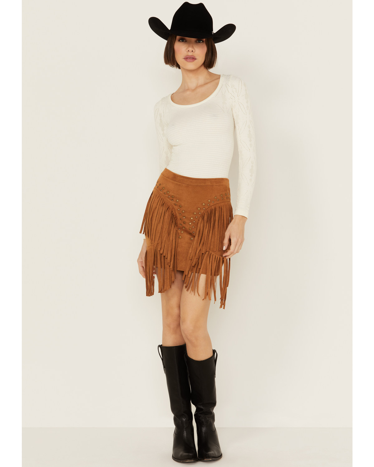 Vocal Women's Studded Fringe Skirt