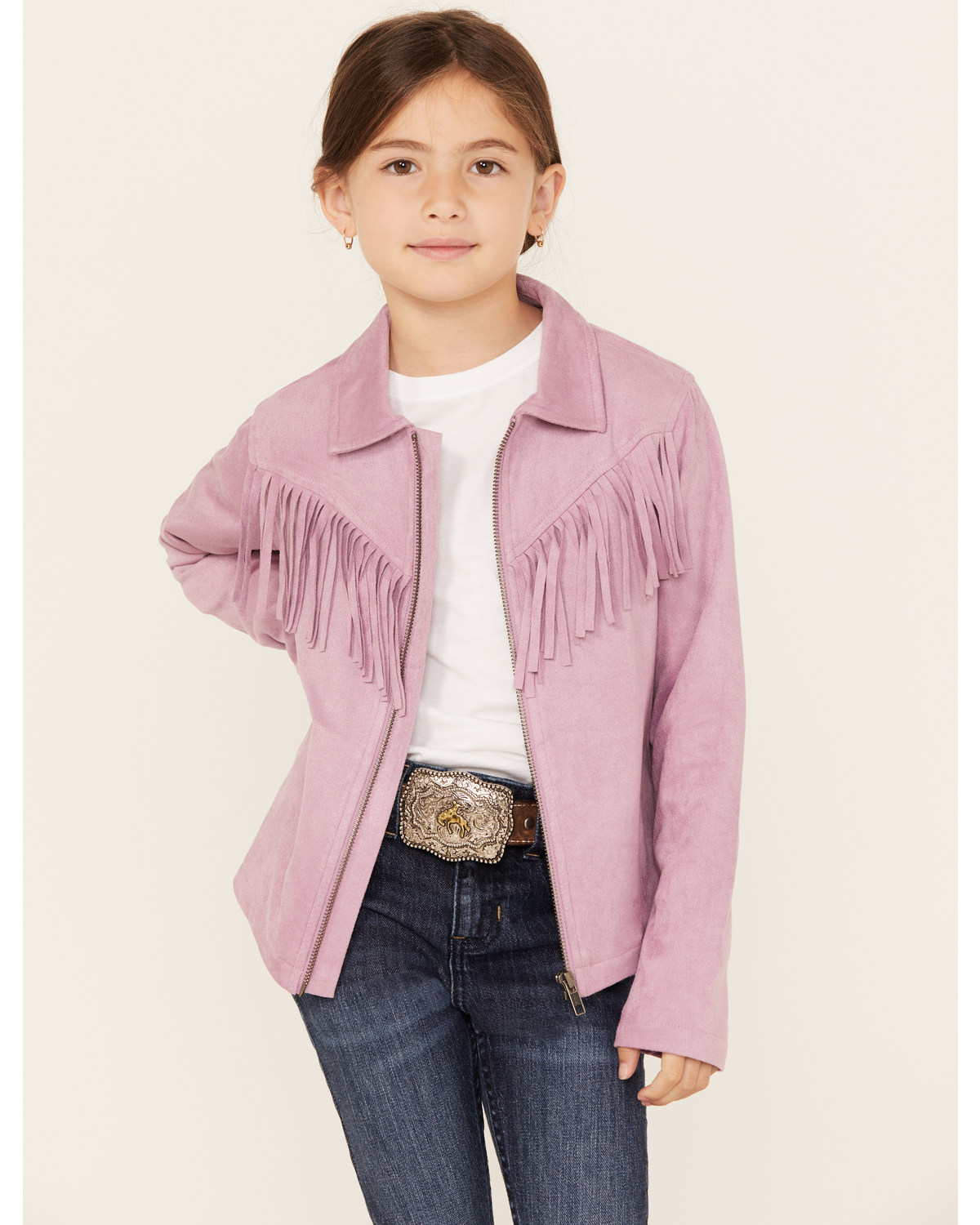 Shyanne Girls' Faux Suede Fringe Jacket