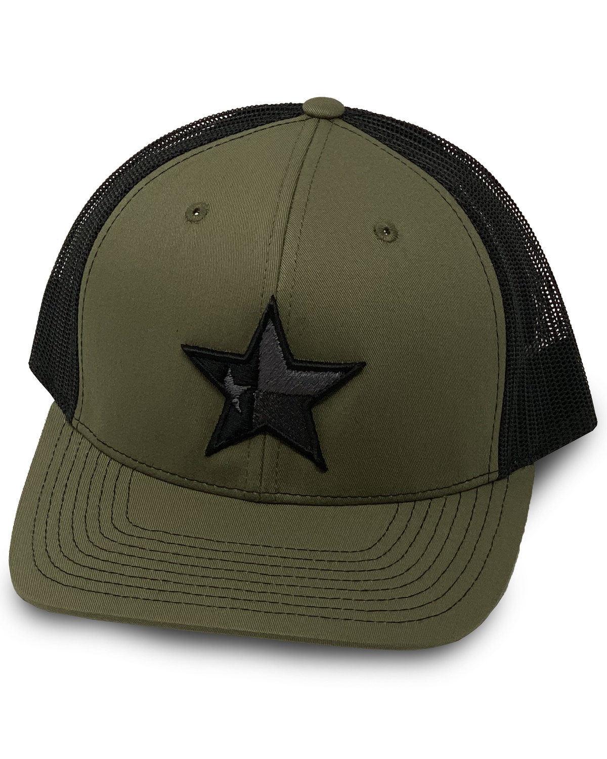 Oil Field Hats Men's Olive Texas Star Embroidered Mesh Ball Cap Boot Barn
