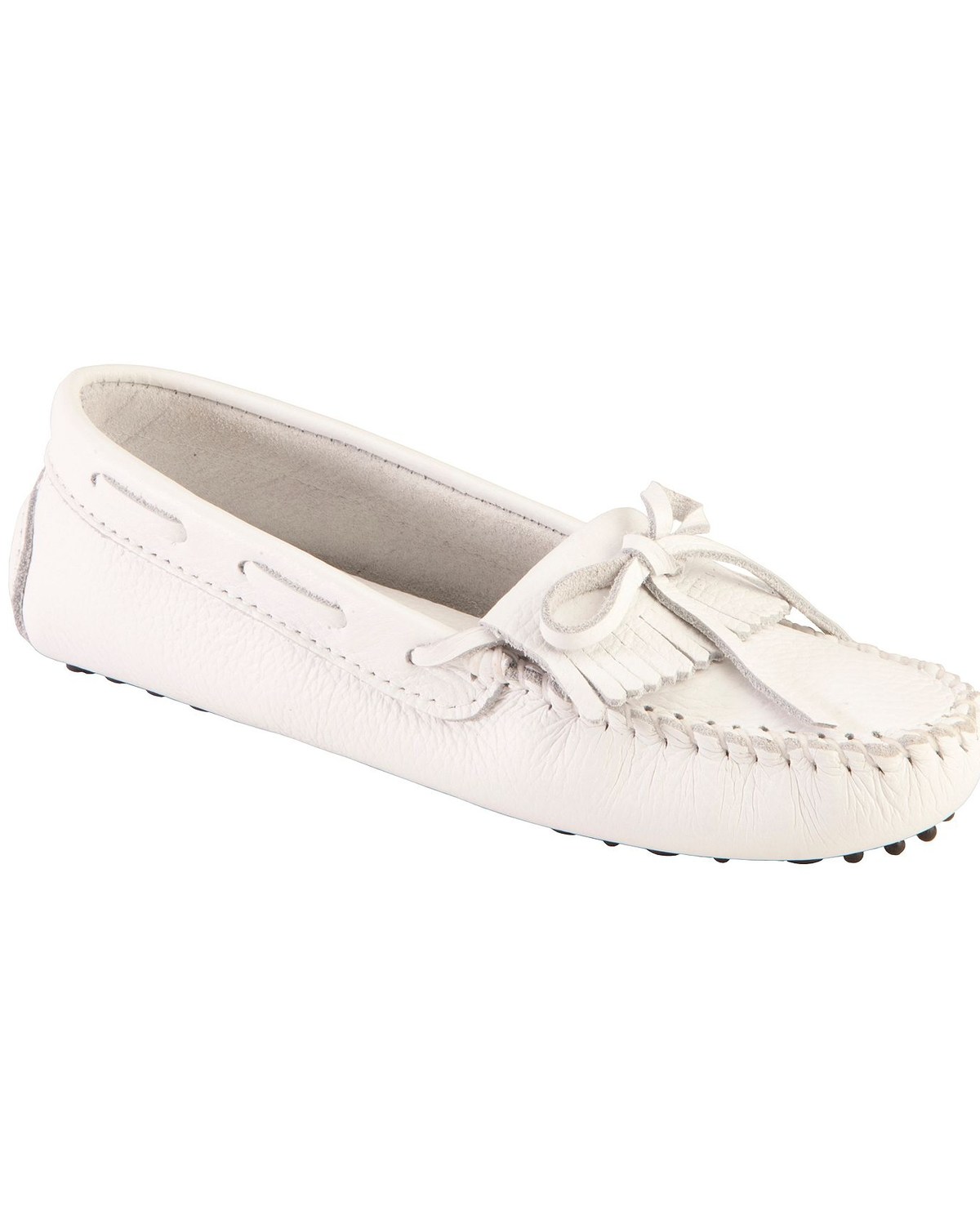 white driving moccasins