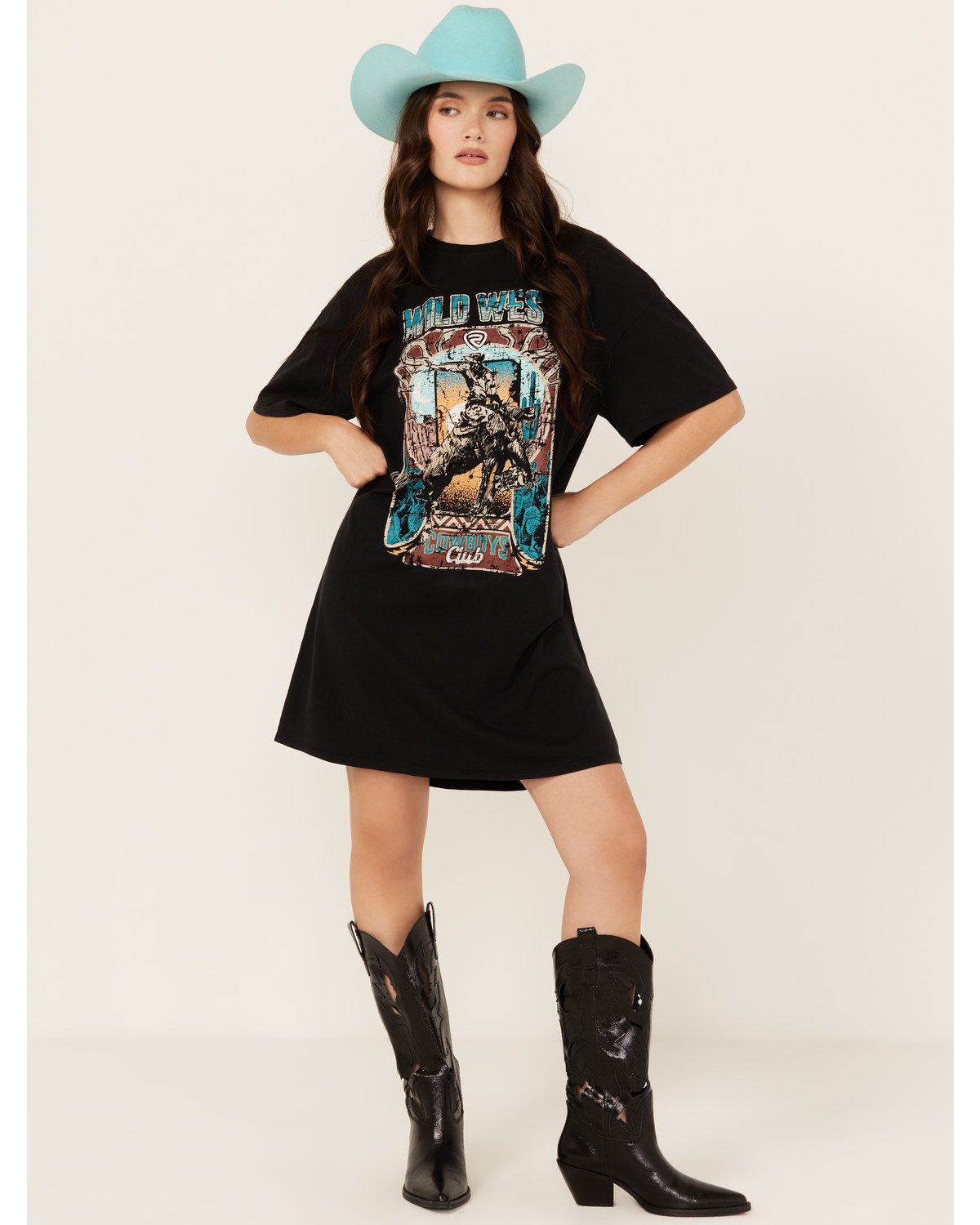 Rock & Roll Denim Women's Boot Barn Exclusive Wild West Short Sleeve Graphic T-Shirt Dress