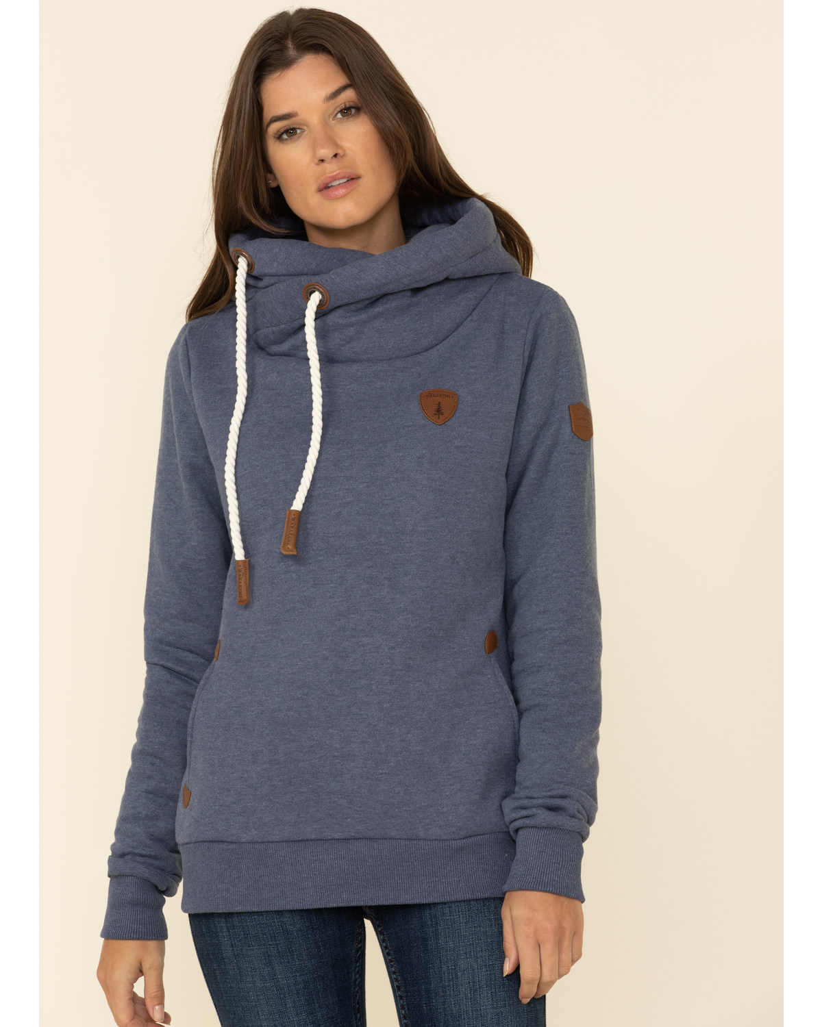 Wanakome Women's Artemis Cowl Neck Hooded Sweatshirt