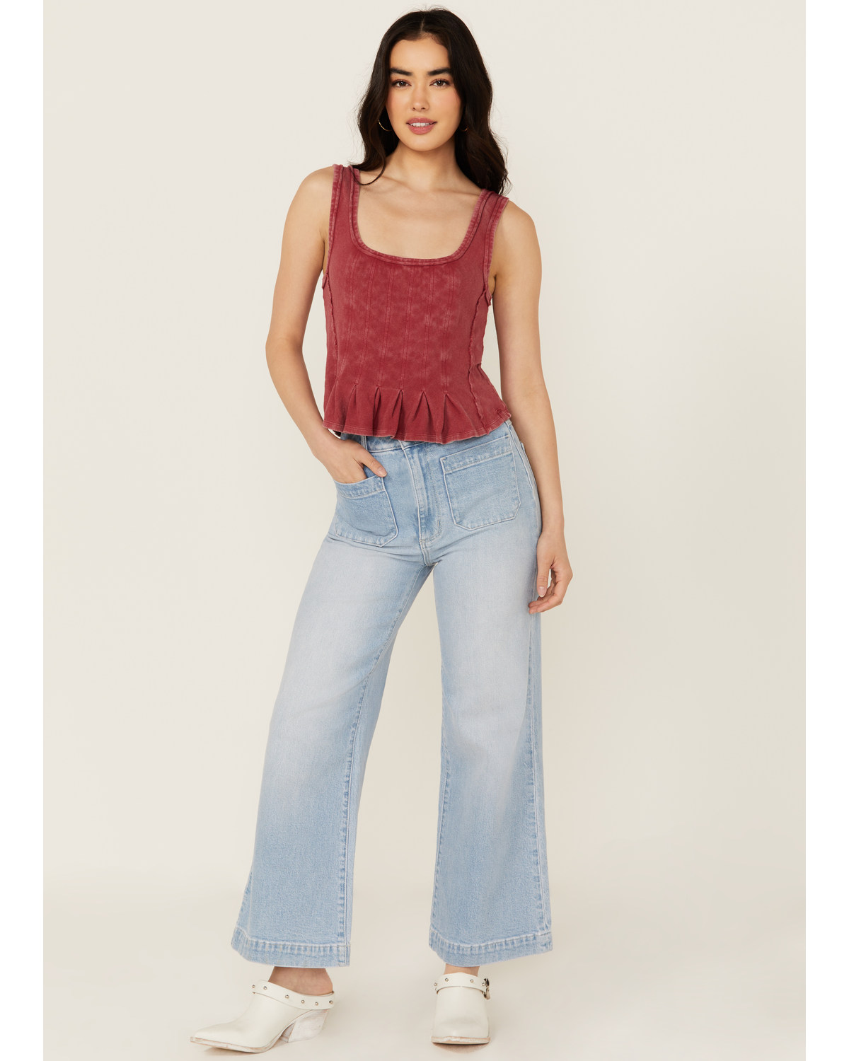 Rolla's Women's Boot Barn Exclusive Bluebird Light Wash High Rise Sailor Wide Leg Stretch Denim Jeans