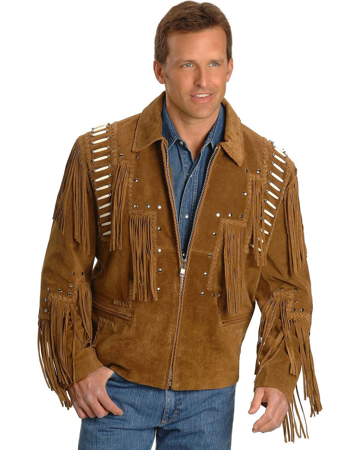 Liberty Wear Bone Fringed Leather Jacket - Big & Tall