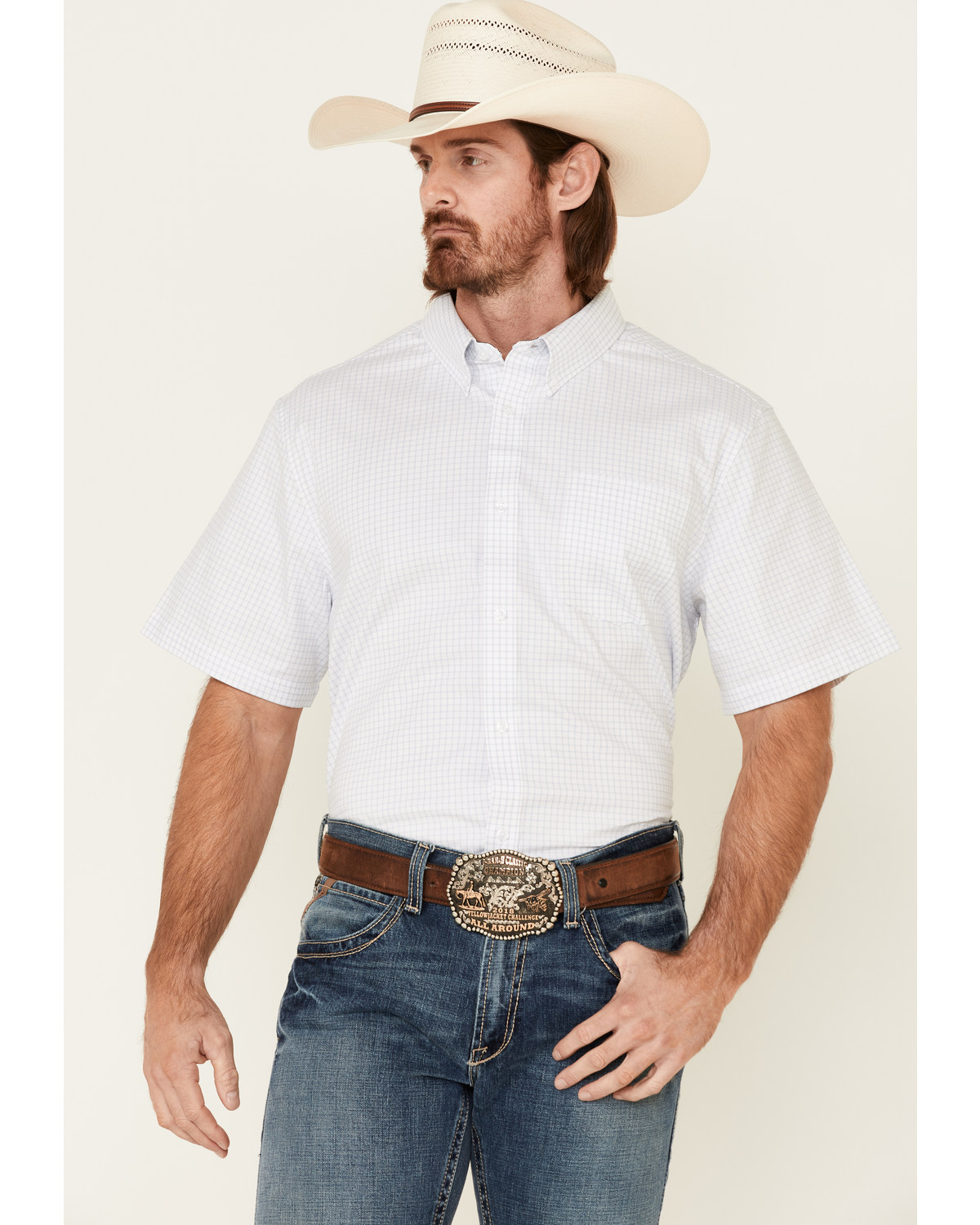 Cody James Core Men's Wichita Small Plaid Short Sleeve Button Down Western Shirt - Tall
