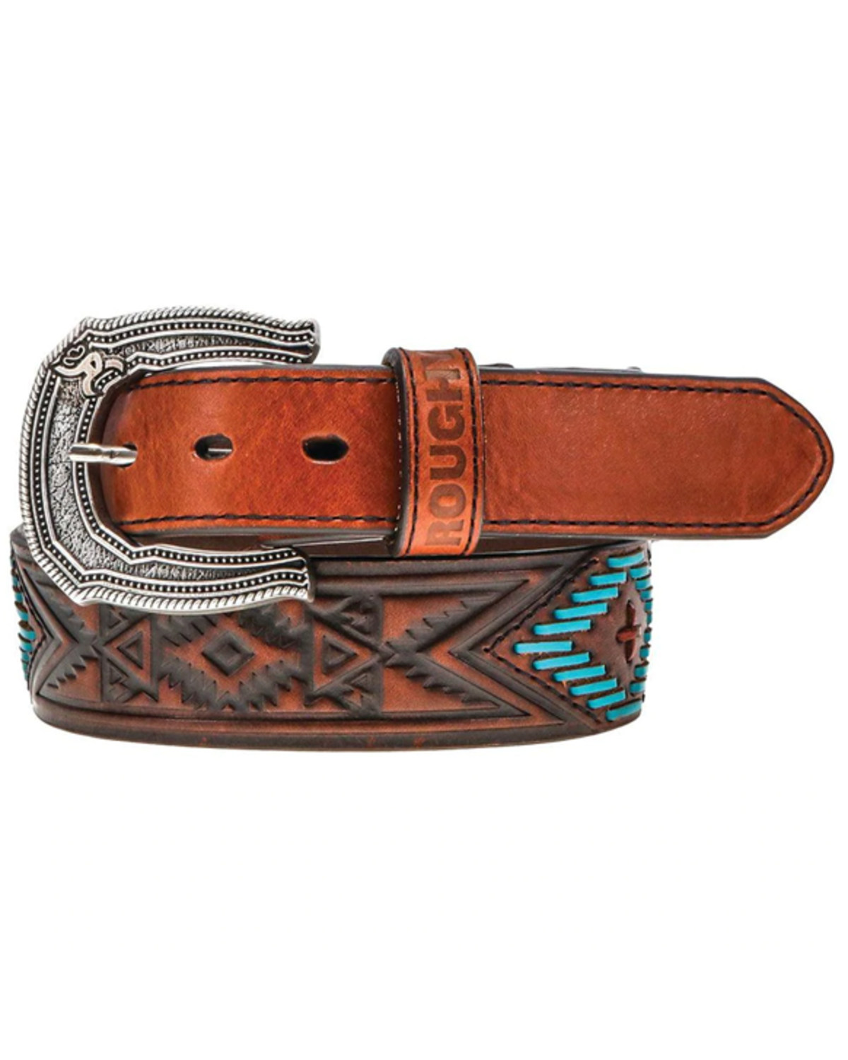 Hooey Men's Brown Southwestern Tooled Leather Belt