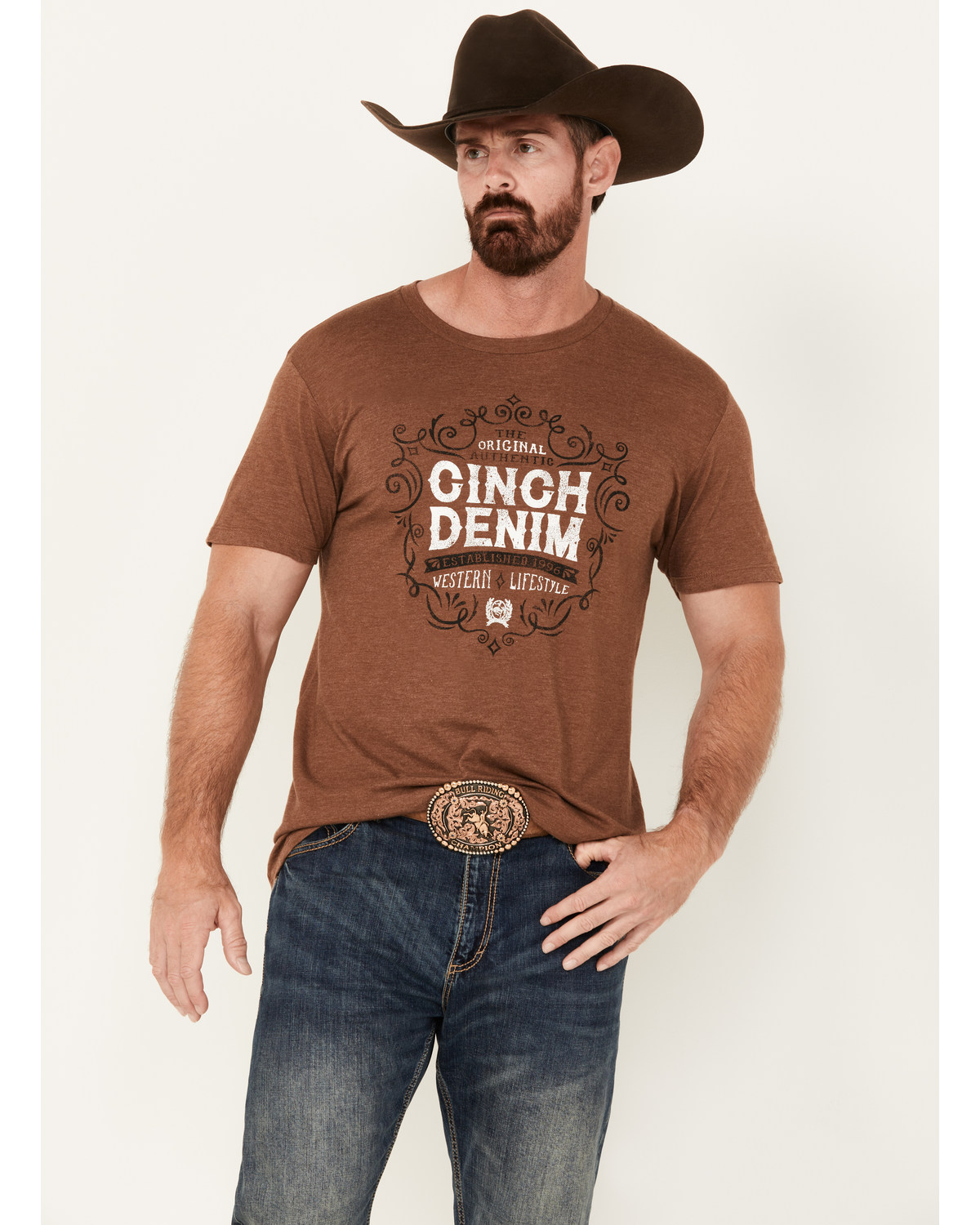 Cinch Men's Denim Western Lifestyle Short Sleeve Graphic T-Shirt
