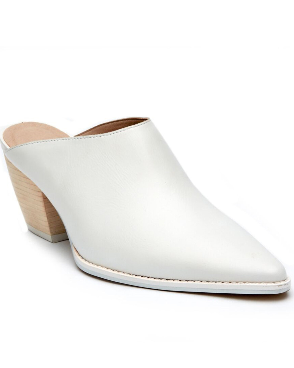 pointed toe white mules