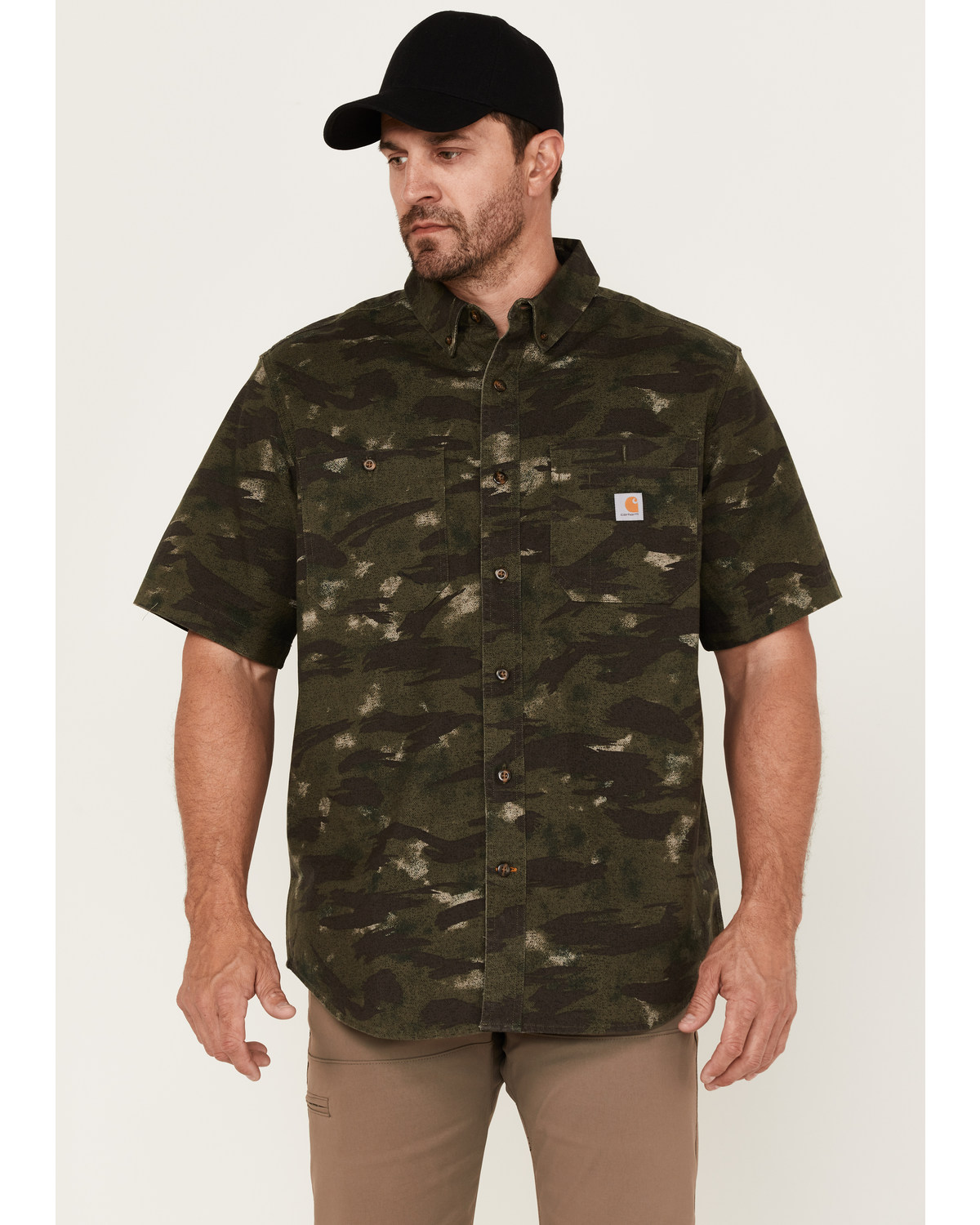 Carhartt camo button up shirt clearance