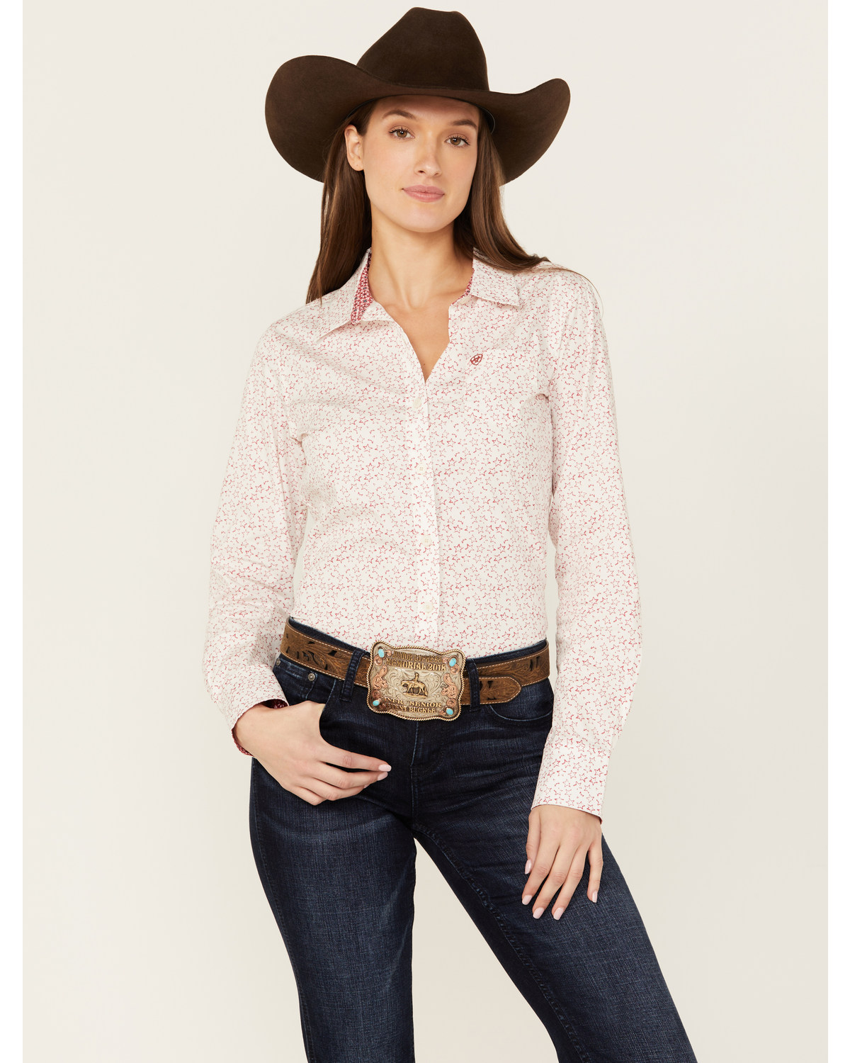 Ariat Women's Kirby Stretch Star Print Button-Down Long Sleeve Western Shirt