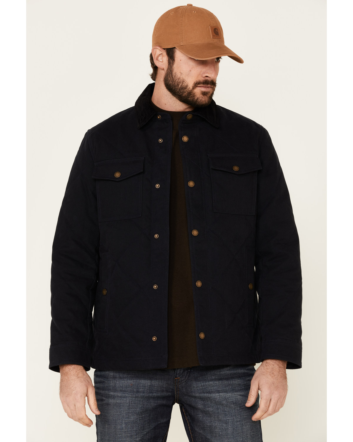 Pendleton Men's Solid Quilted Canvas Snap-Front Shirt Jacket
