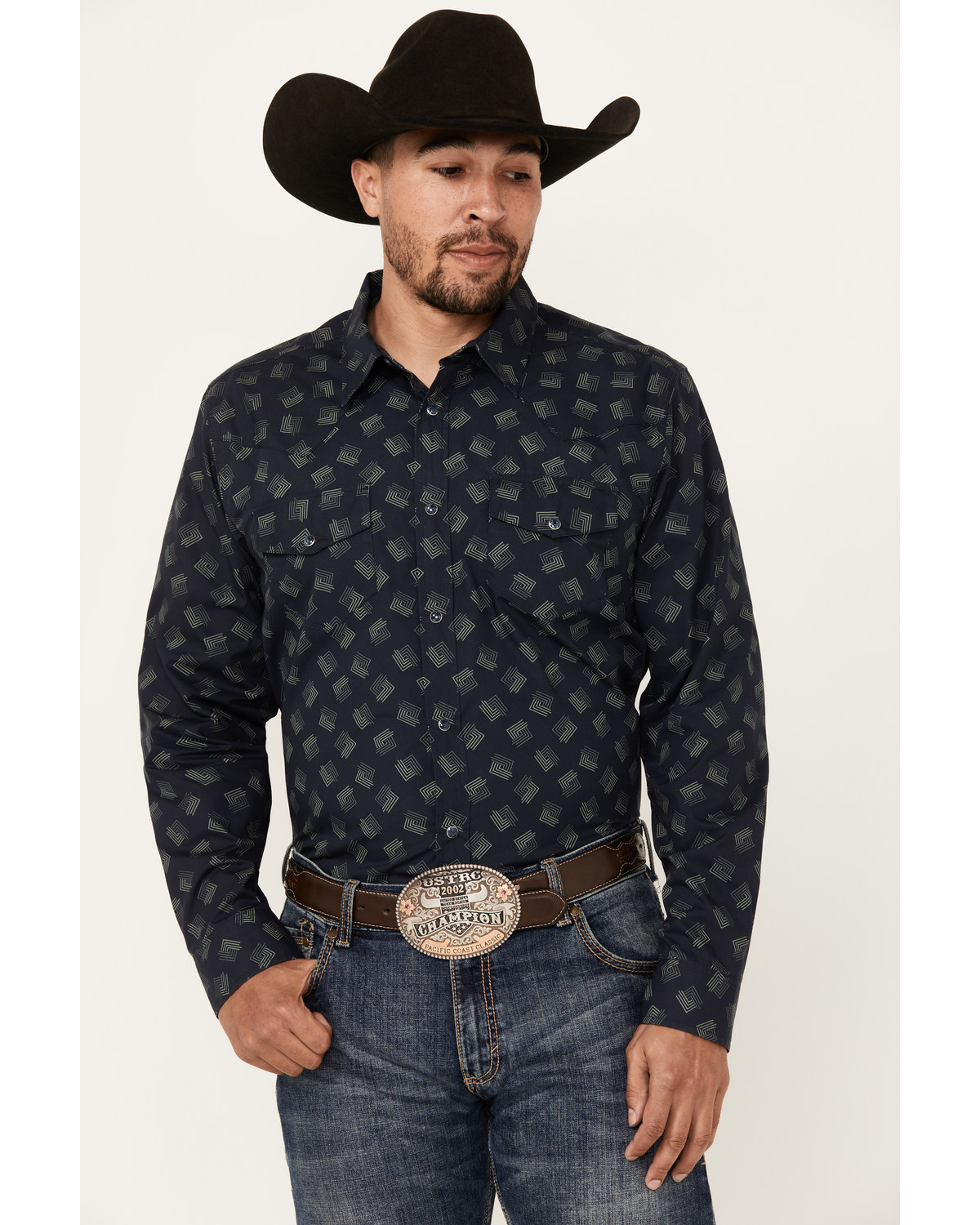 Gibson Trading Co Men's Shrapnel Geo Print Long Sleeve Snap Western Shirt