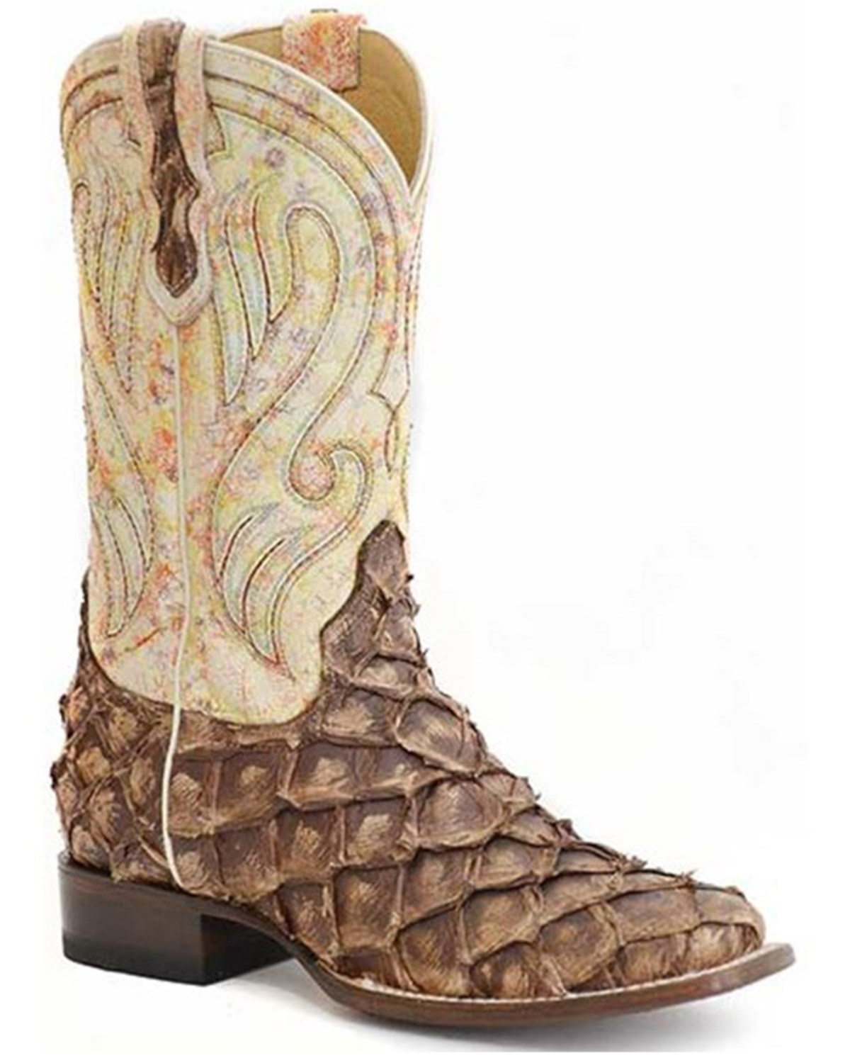 Roper Women's All Exotic Pirarucu Western Boots - Broad Square Toe