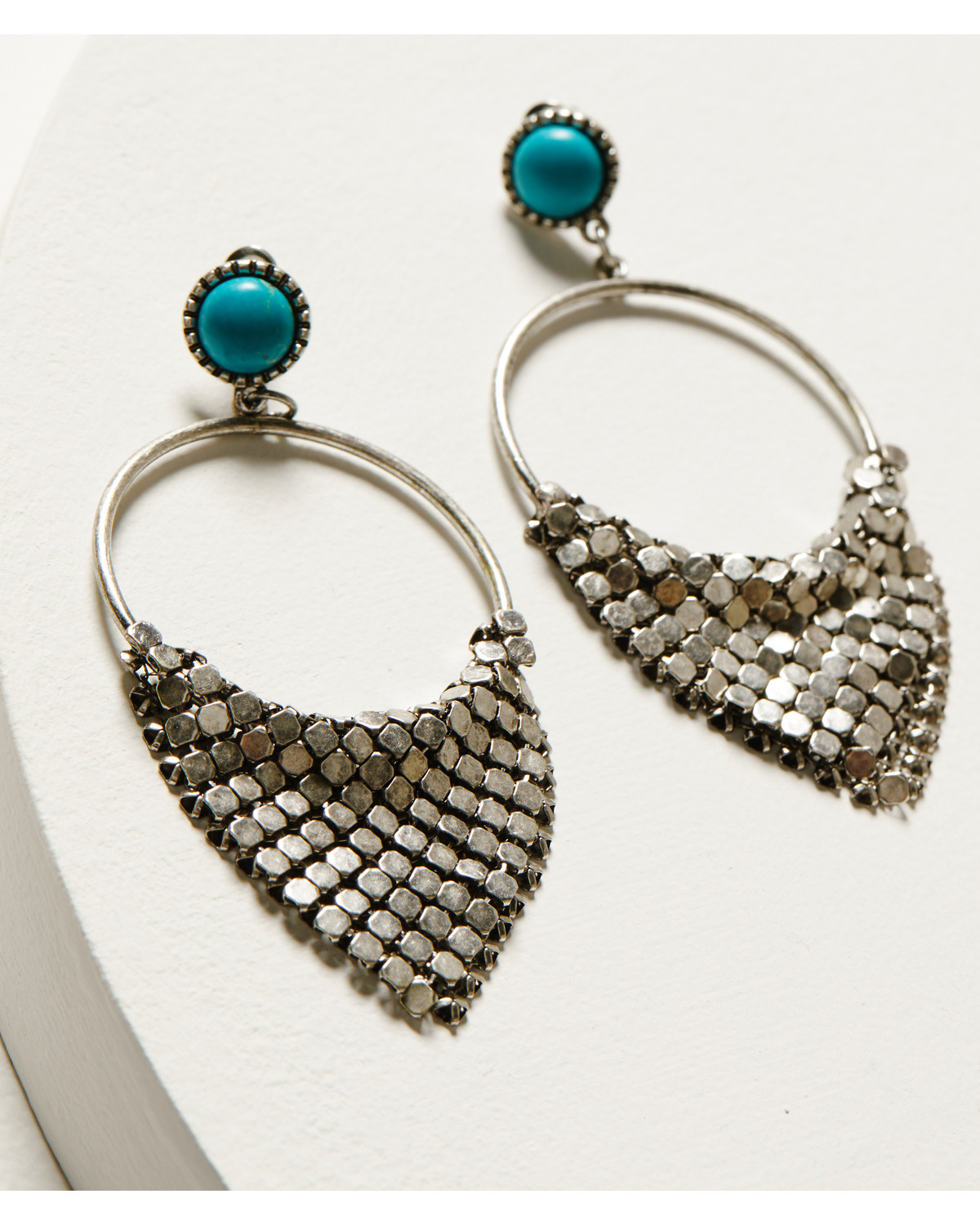 Shyanne Women's Moonbeam Triangle Chain Earrings