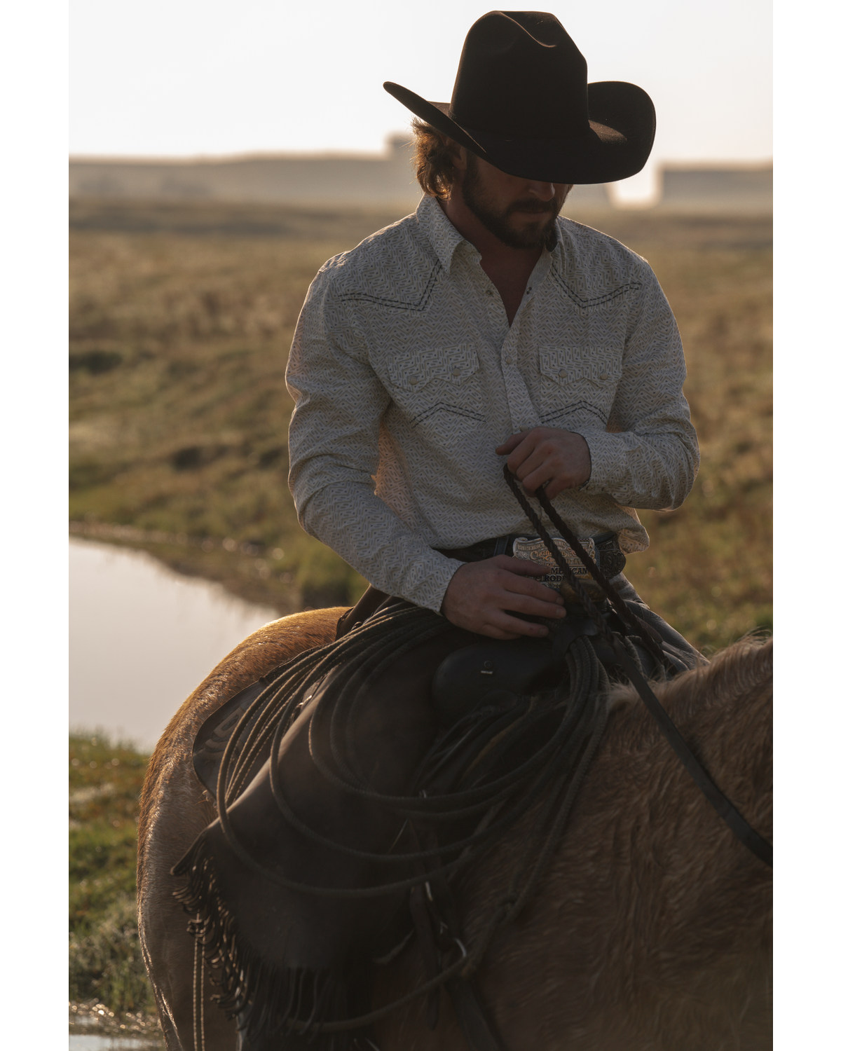 Cody James Men's Crackle Southwestern Geo Print Long Sleeve Snap Western Shirt