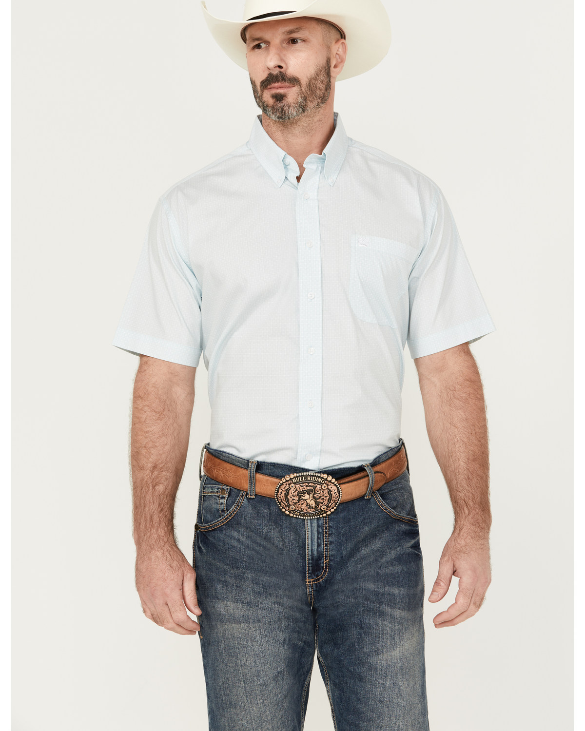Cinch Men's Geo Print Short Sleeve Button-Down Western Shirt - Big