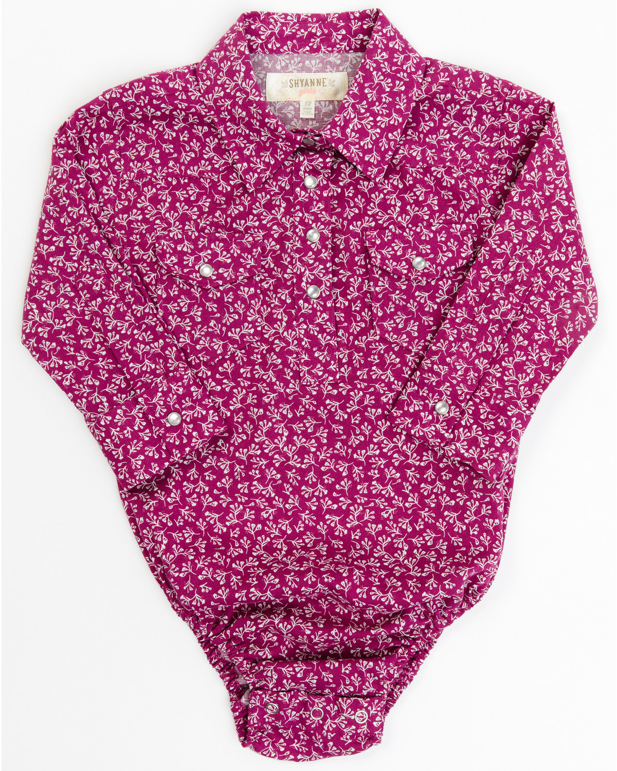 Shyanne Infant Girls' Ditsy Floral Print Long Sleeve Western Snap Onesie