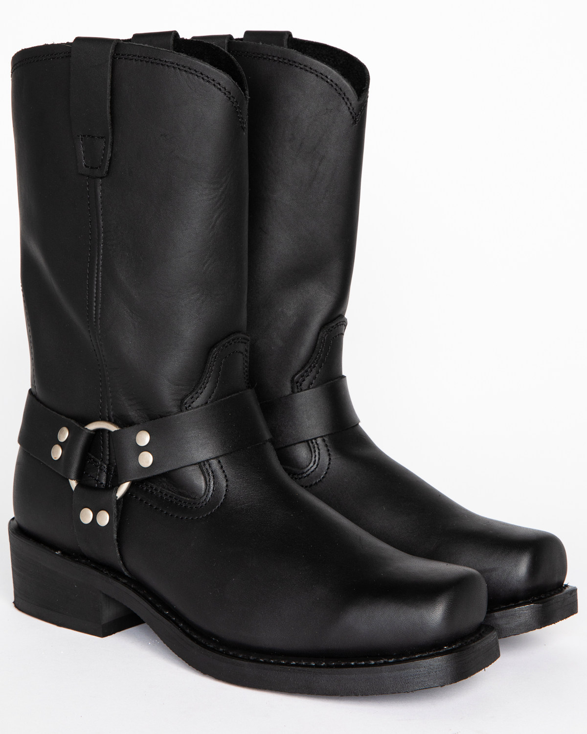 square toe boots mens black