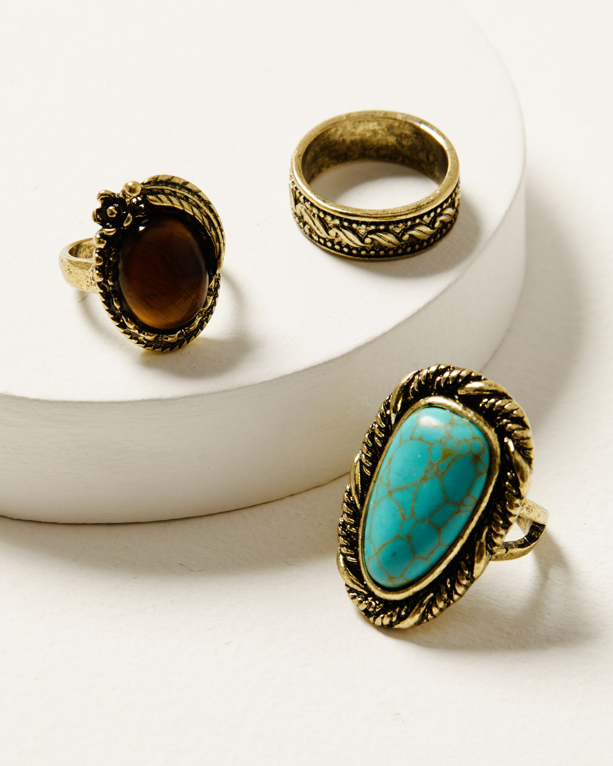Shyanne Women's Desert Boheme Turquoise Ring Set - 3 Piece