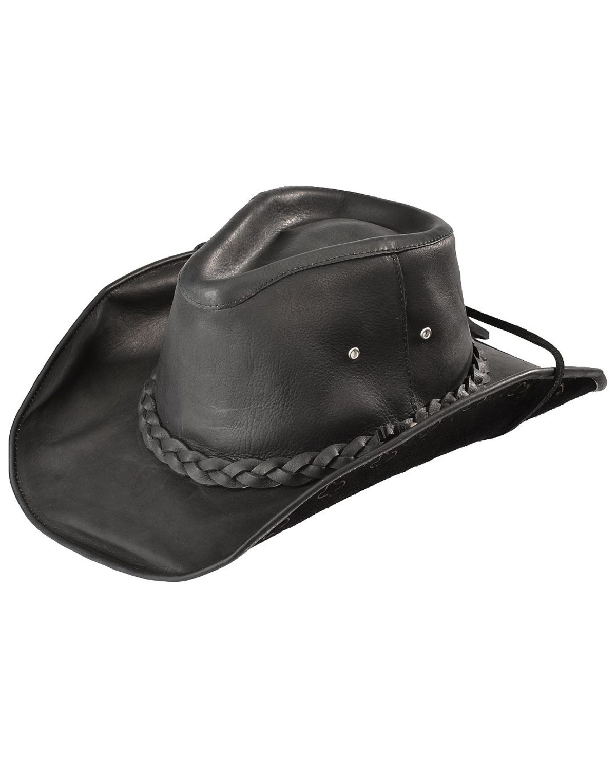gray leather hat