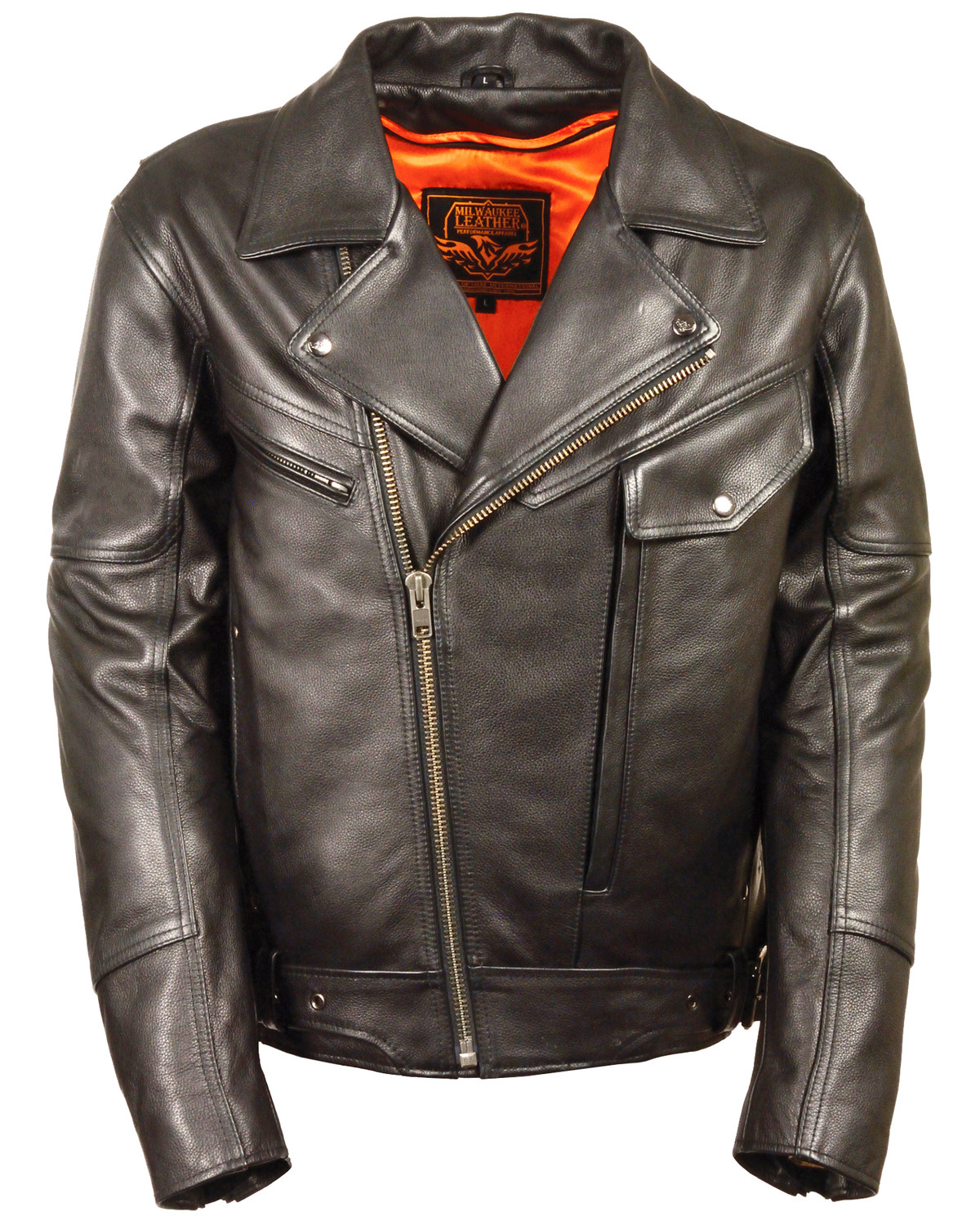 Milwaukee Leather Men's Side Belt Utility Pocket Motorcycle Jacket