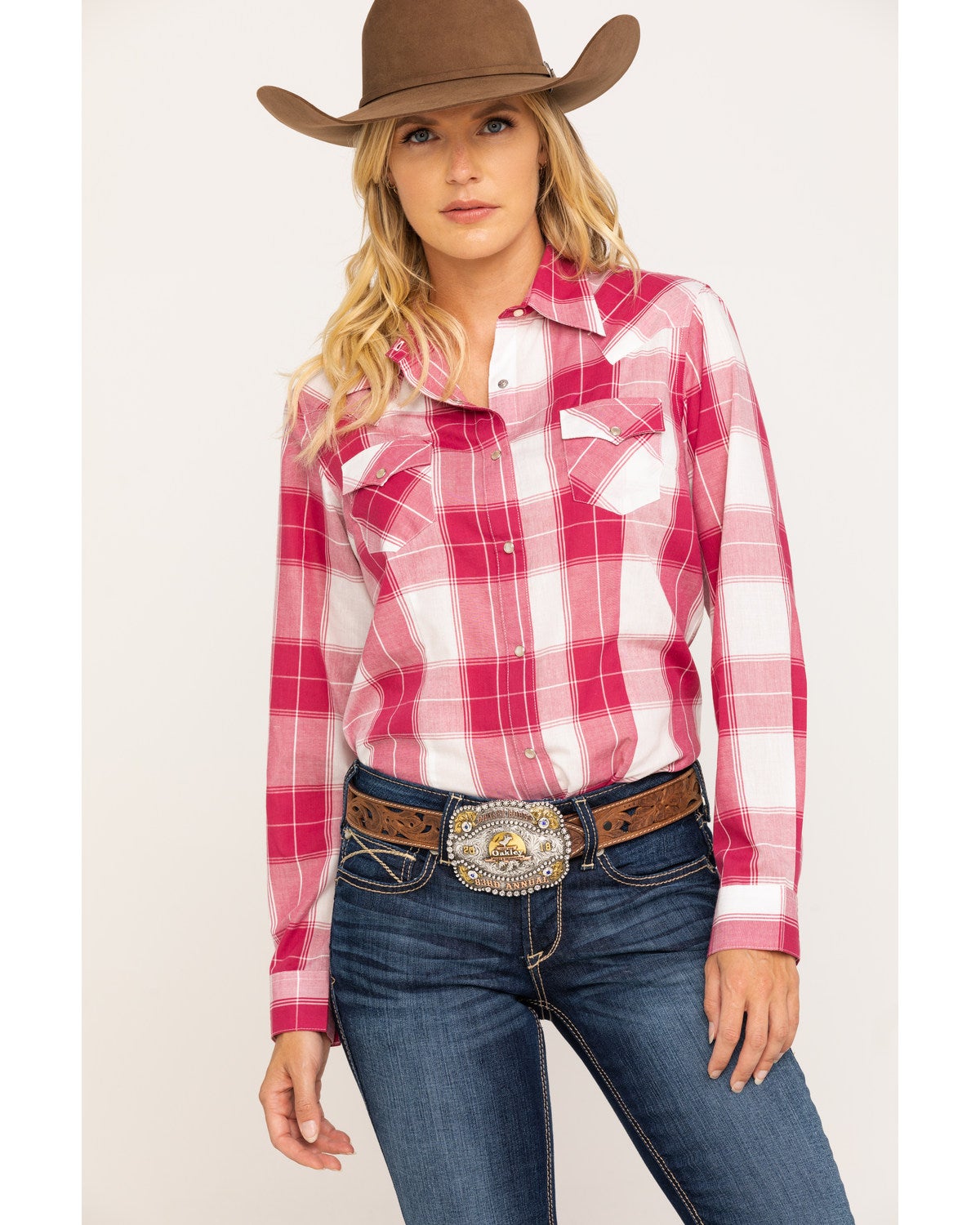 Wrangler Women's Burgundy Plaid Long 