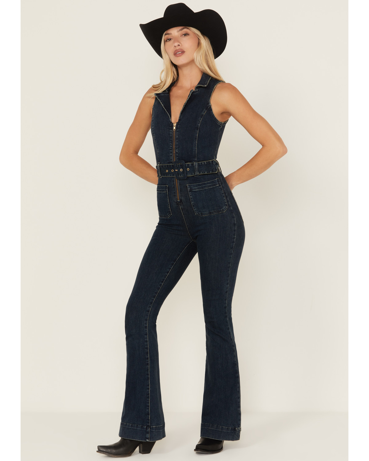 Show Me Your Mumu Women's Jacksonville Dark Wash Denim Jumpsuit