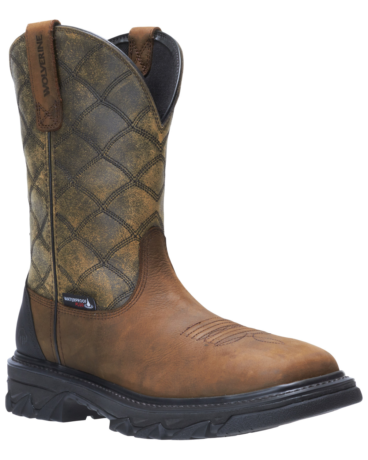 wolverine ranch king men's waterproof composite toe wellington work boots