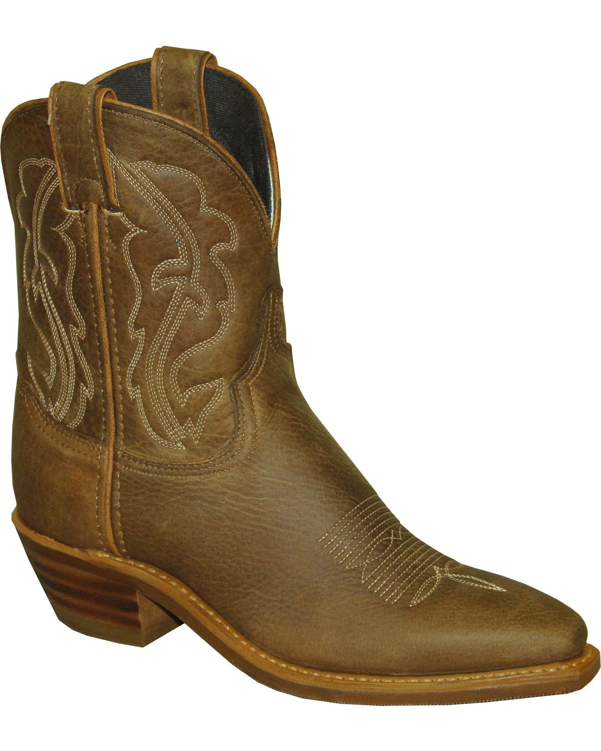 Abilene Women's Cowhide Stitched Design Short Western Boots - Snip Toe