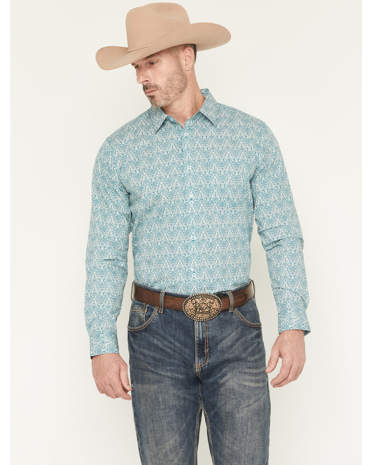 Gibson Trading Co Men's Lava Lamps Medallion Print Long Sleeve Button-Down Stretch Western Shirt