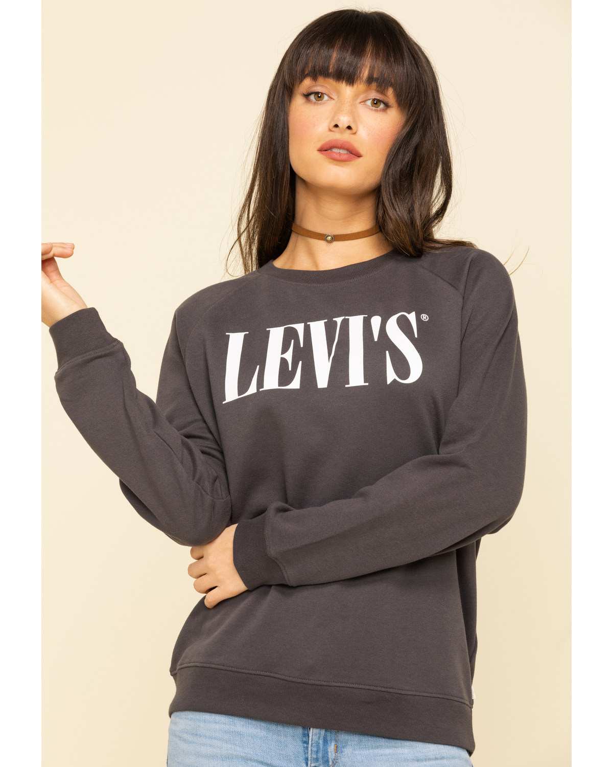 levi's grey women's sweatshirt