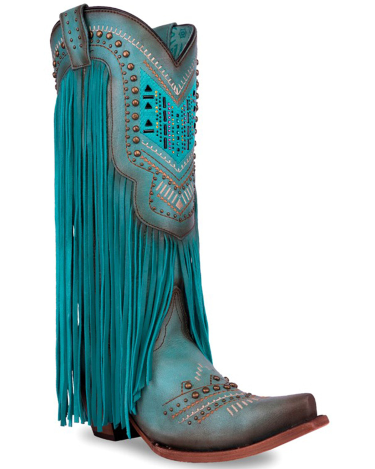 Corral leopard fringe boots top