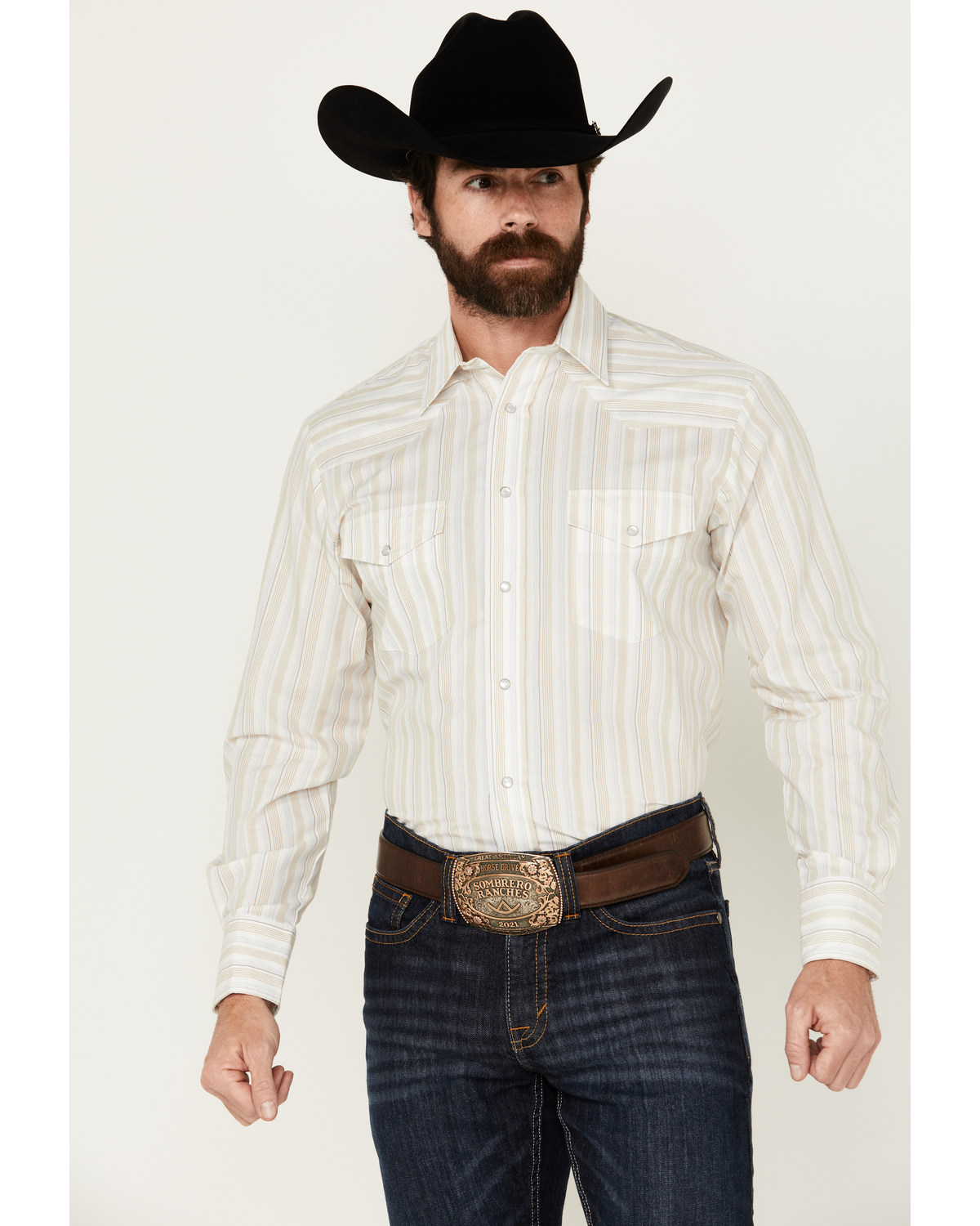 Roper Men's Serape Striped Long Sleeve Pearl Snap Western Shirt