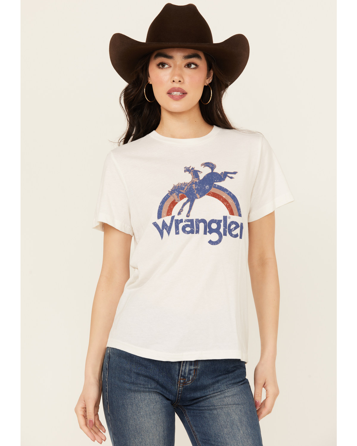 Wrangler Women's Rainbow Bronco Short Sleeve Graphic Tee