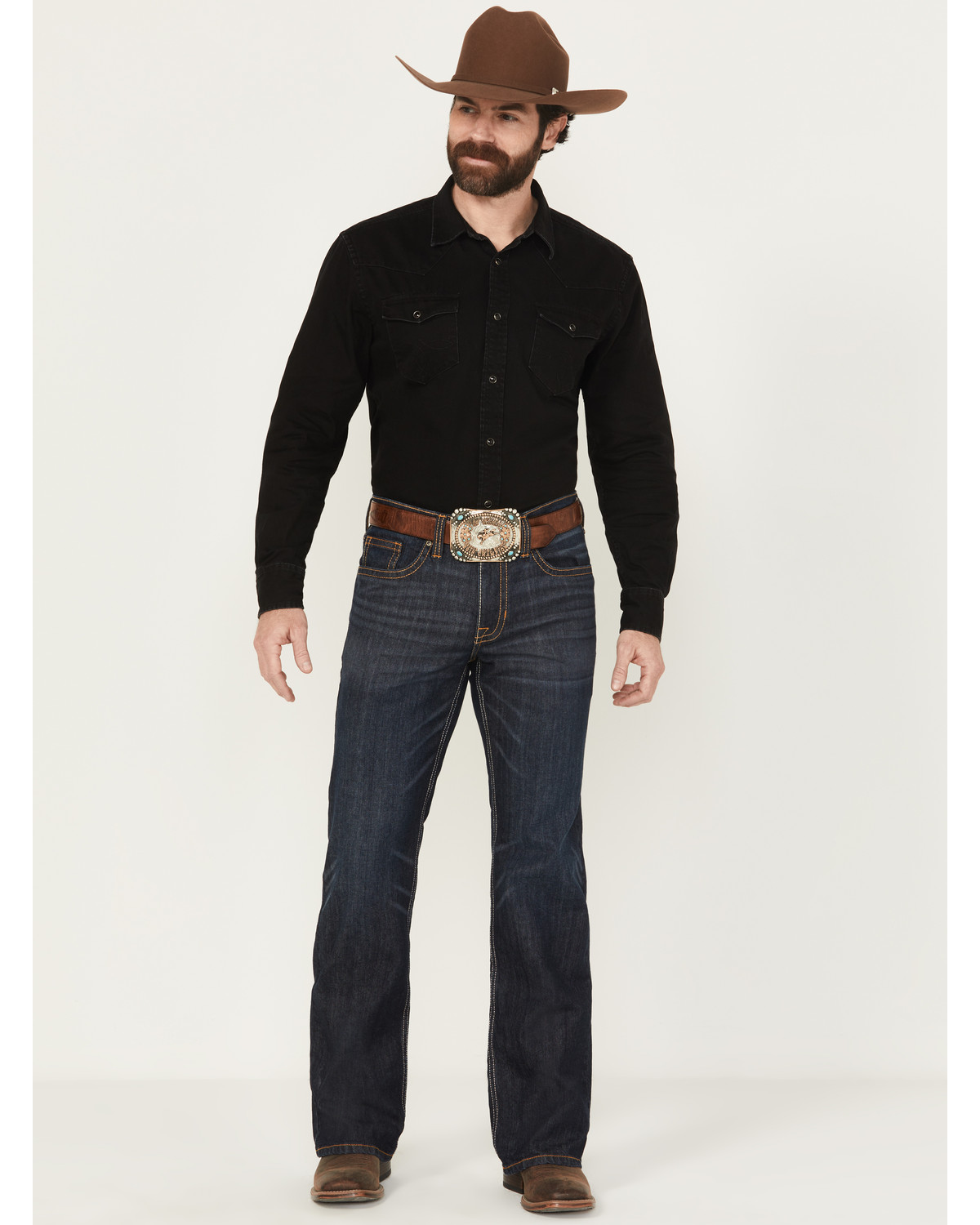 Product image for Cody James Men's Dark Wash Relaxed Bootcut Stretch Denim Jeans