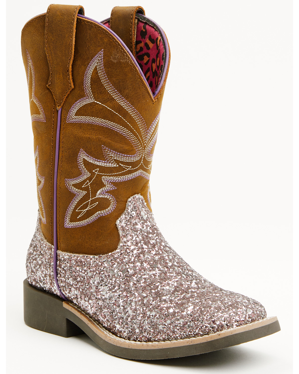 Shyanne Girls' Avery Glitter Western Boots - Broad Square Toe