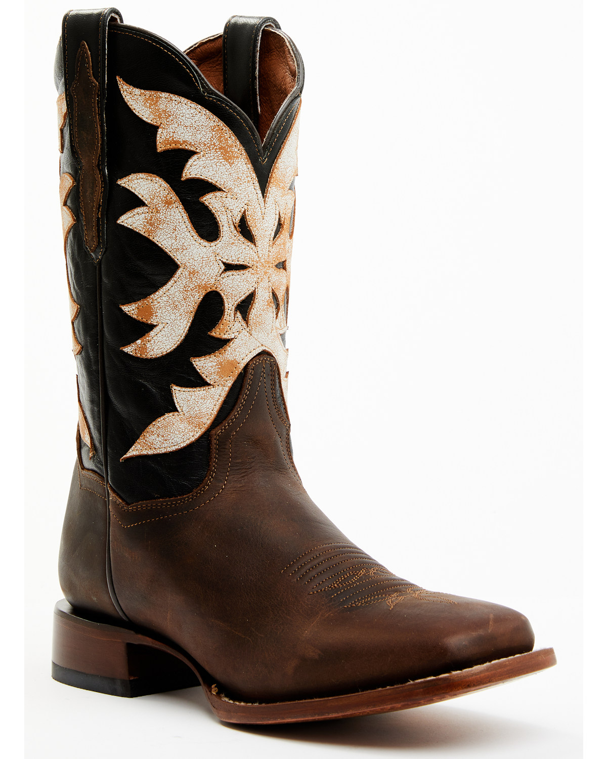 Dan Post Women's Sure Shot Embroidered Overlay Western Leather Boots - Broad Square Toe