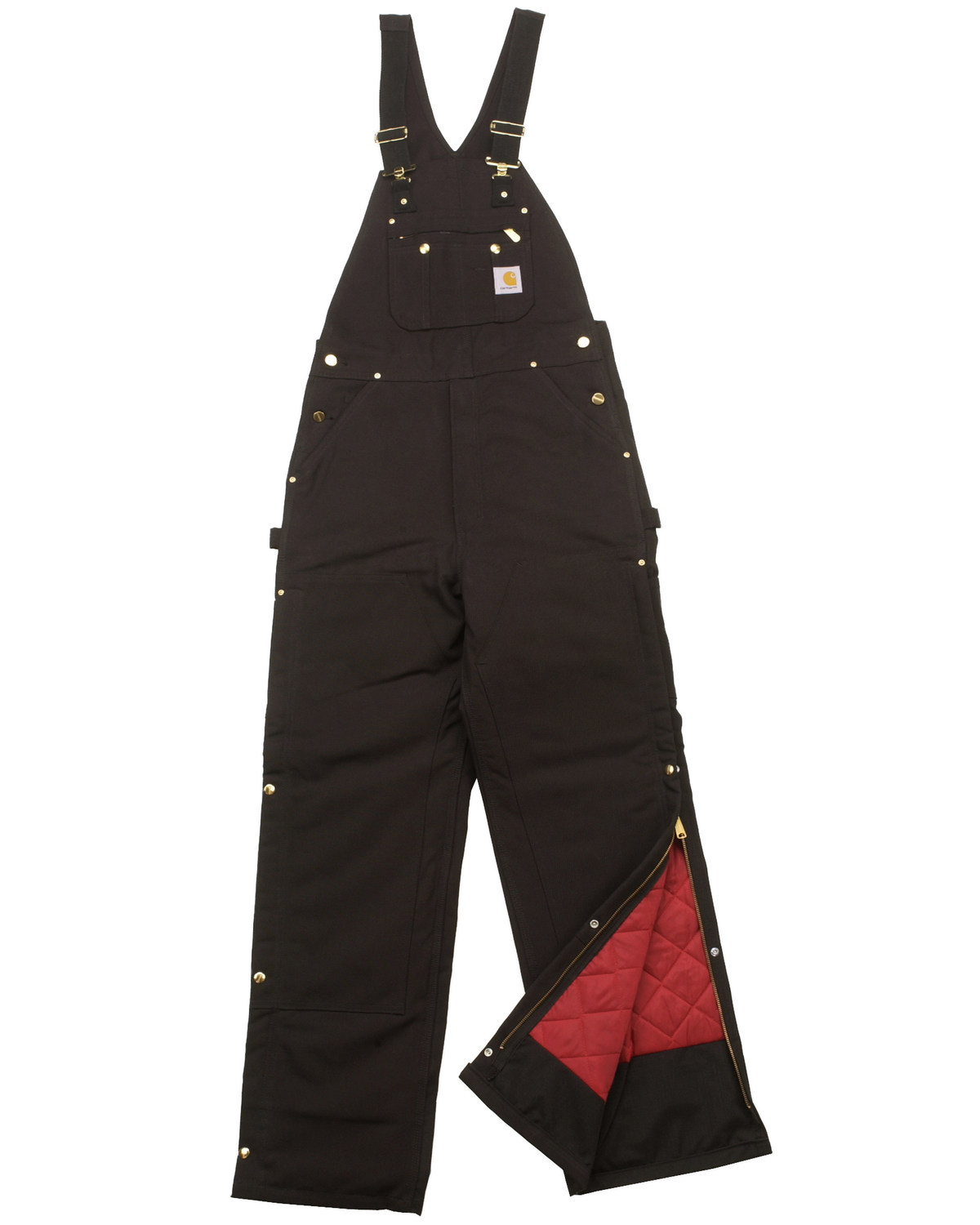 Carhartt Men S Duck Zip To Thigh Quilt Lined Bib Overall Boot Barn