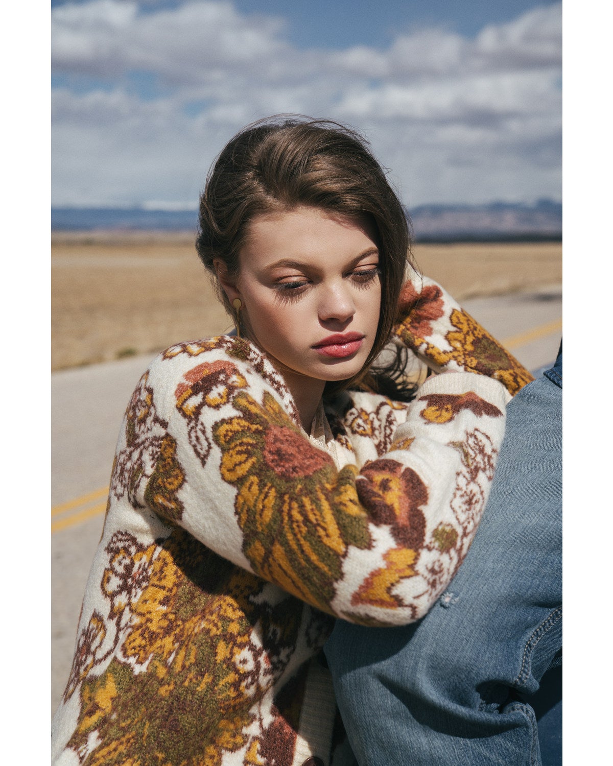Wolf Women's Floral Knit Jacquard Long 