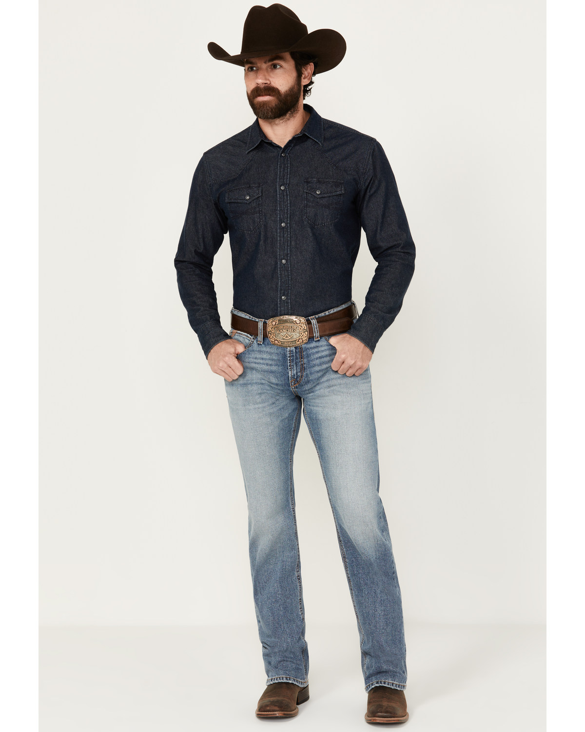 Ariat Men's Light Wash Baltimore Slim Straight Stretch Denim Jeans