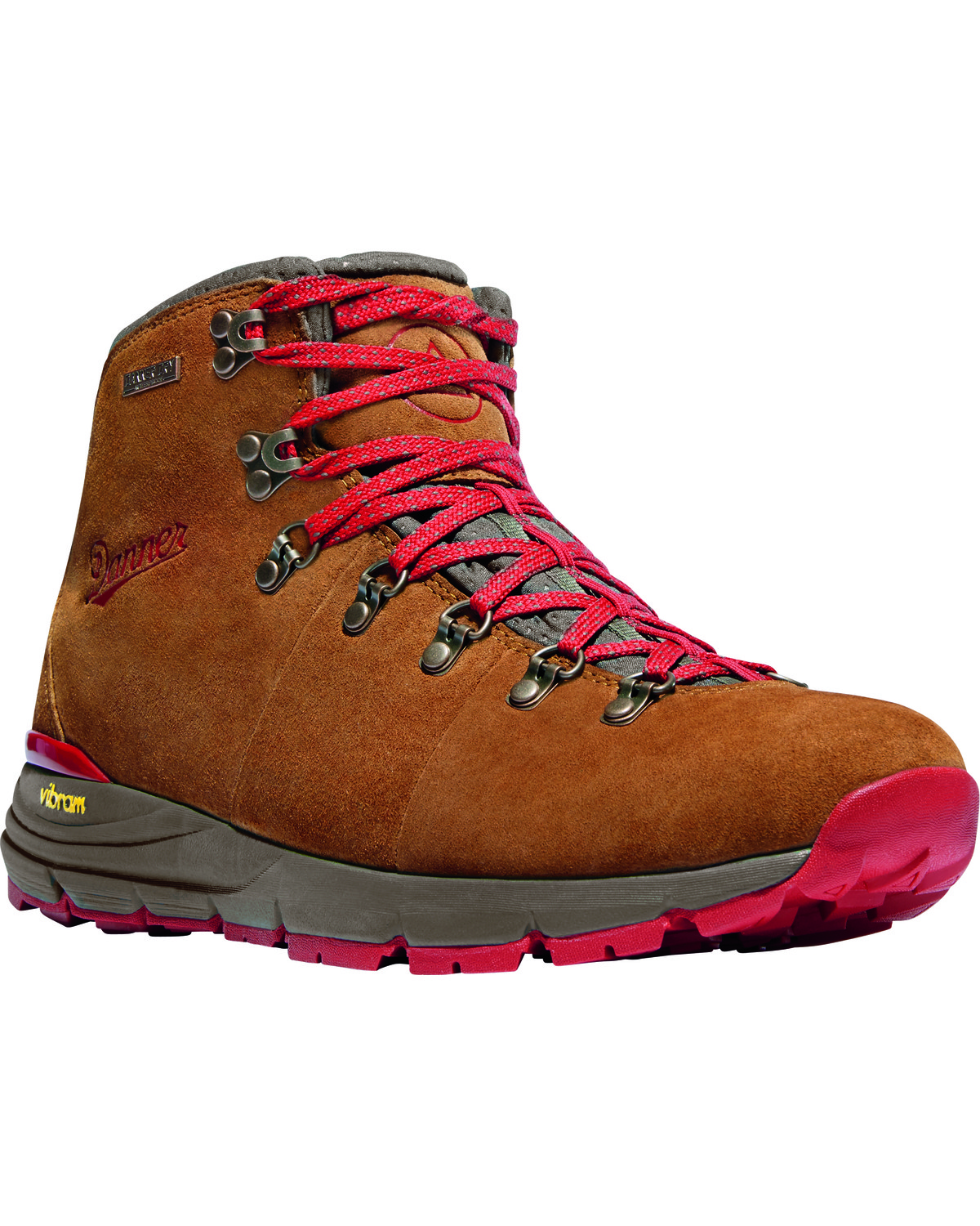 red hiking boots