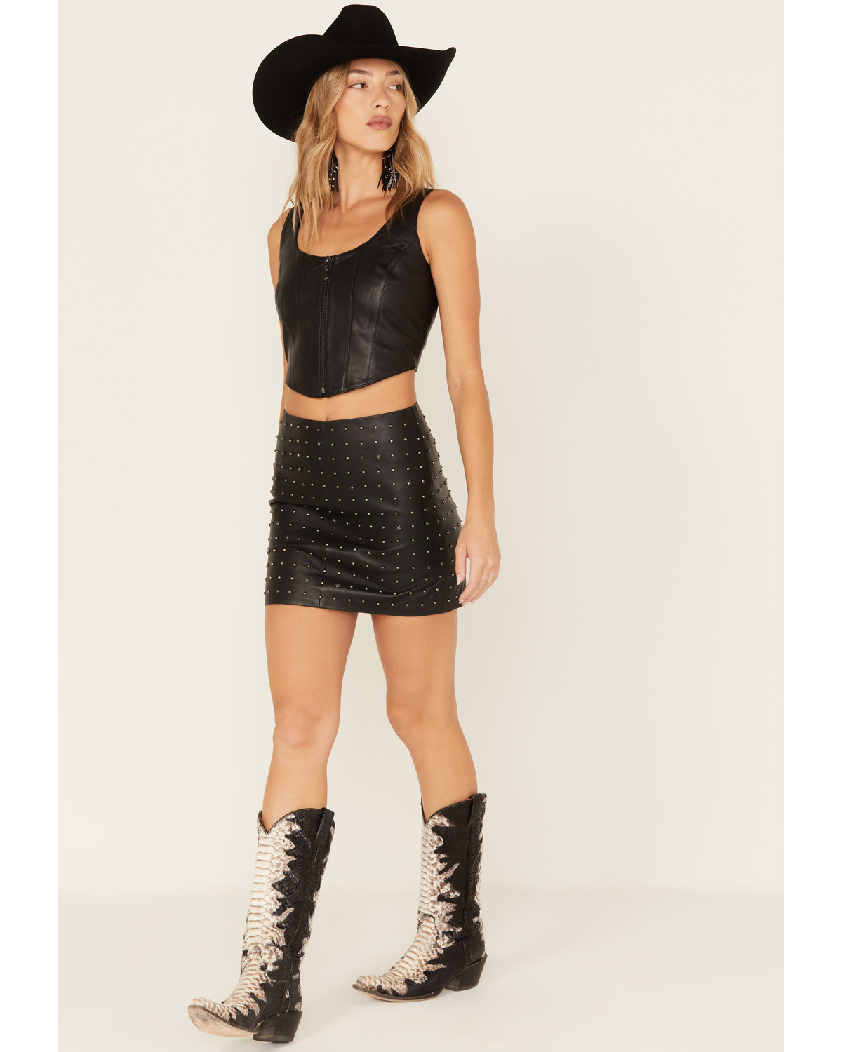 Idyllwind Women's Gallaway Studded Leather Mini Skirt
