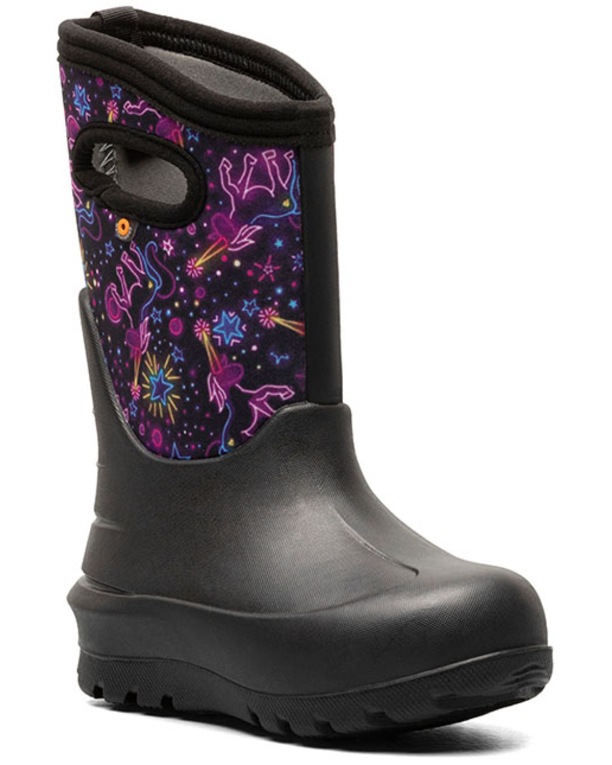 Bogs Girls' Neon Unicorn Waterproof Boots - Round Toe