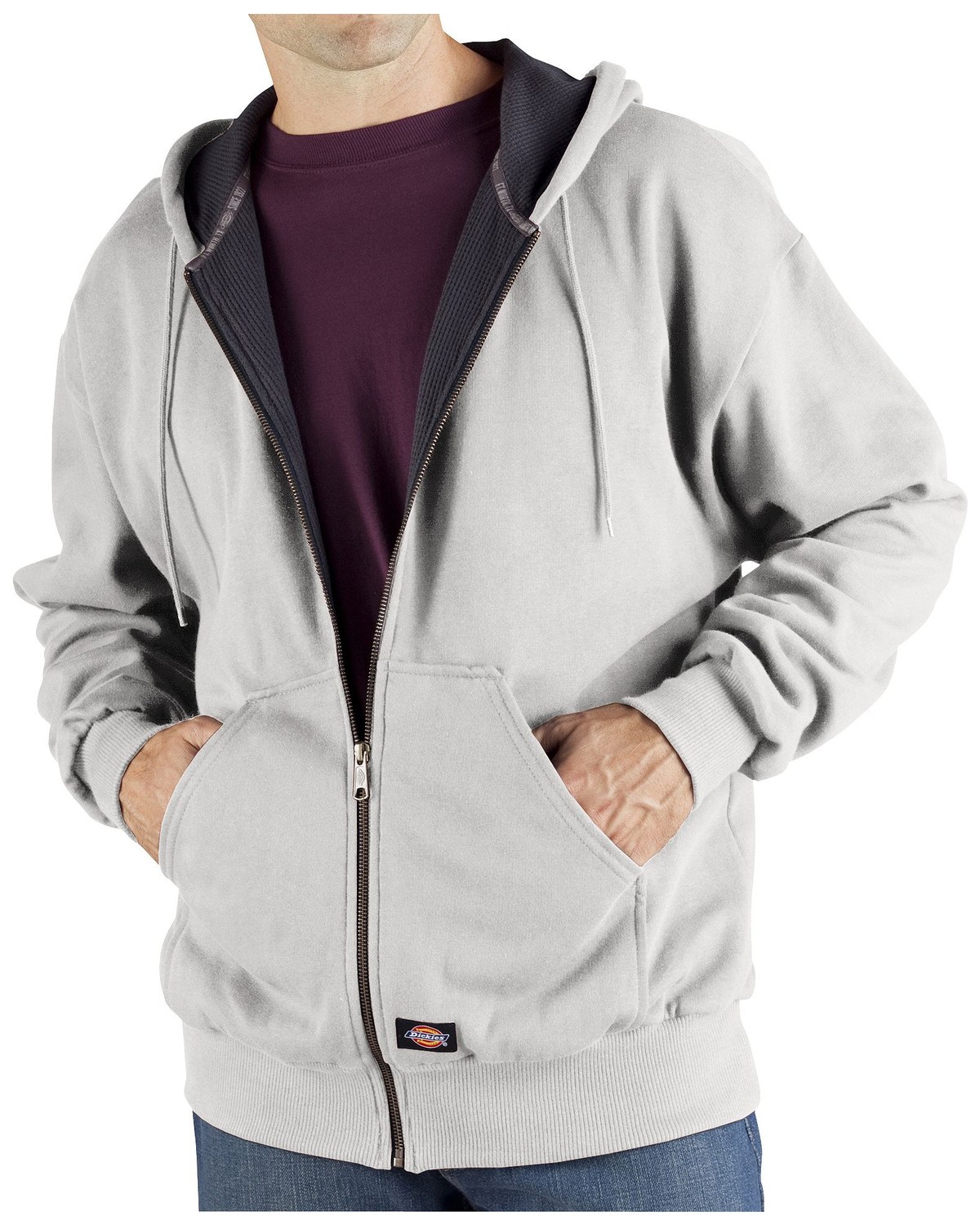 Dickies Men's Midweight Fleece Zip-Up Hooded Work Jacket