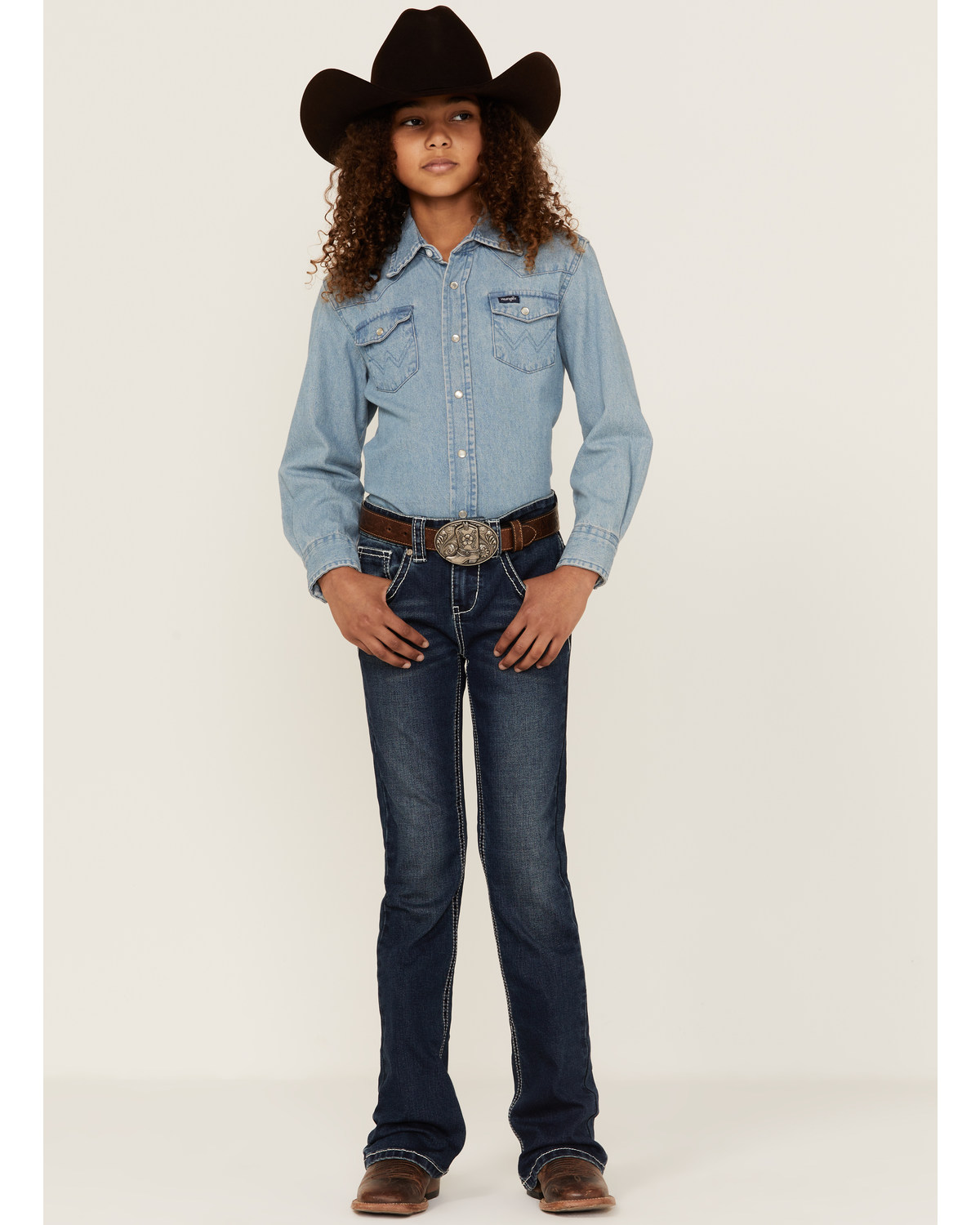 Shyanne Little Girls' Southwestern Dreamcatcher Pocket Bootcut Jeans