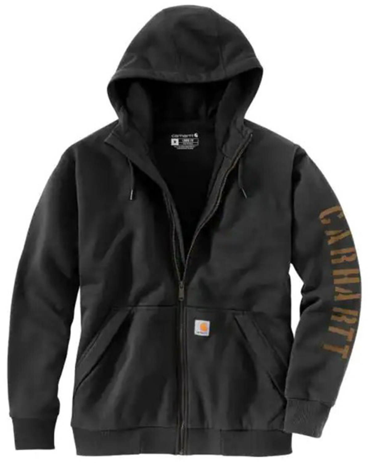 Carhartt Men's Rain Defender Loose Fit Fleece-Lined Logo Graphic Zip Jacket
