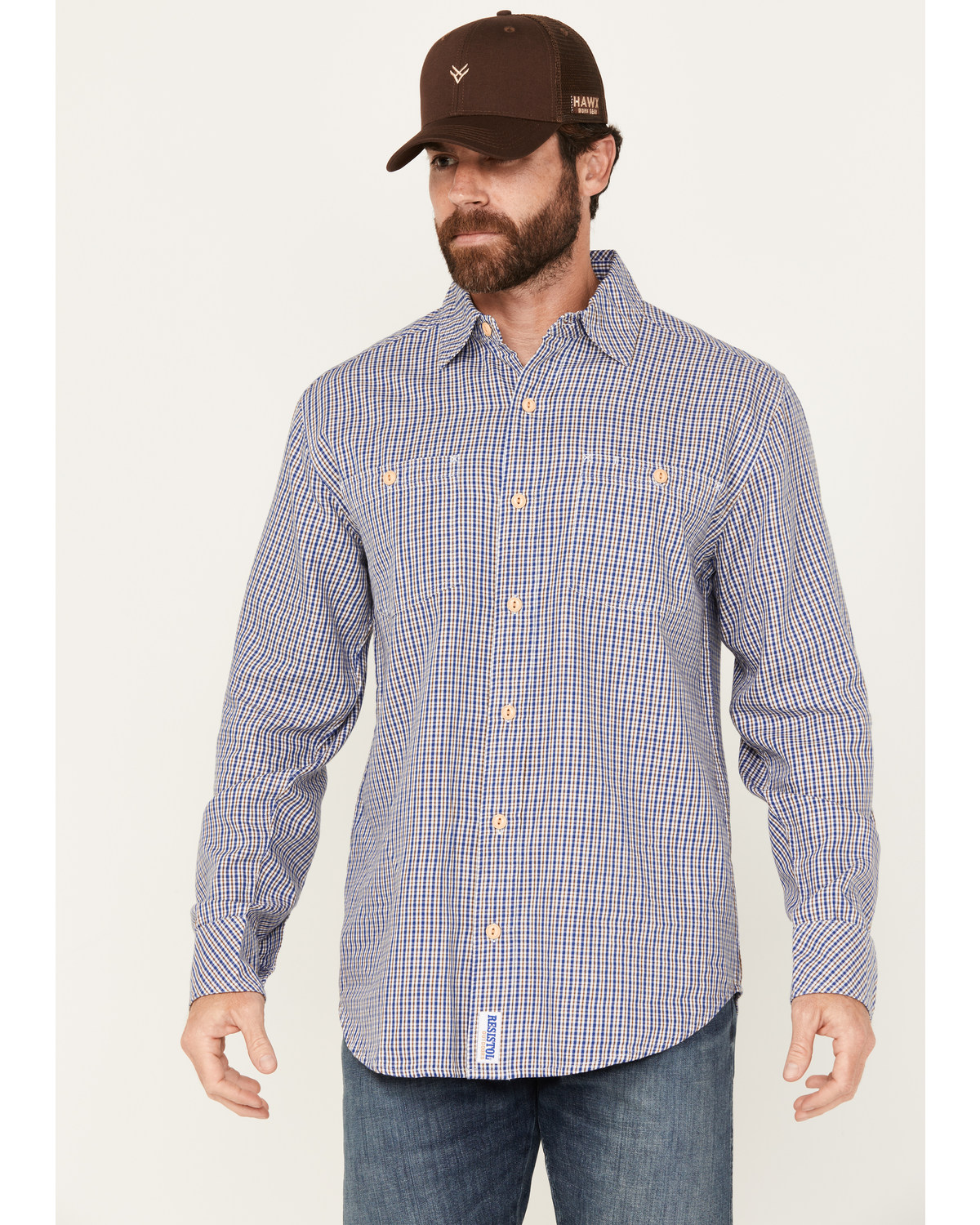 Resistol Men's Dalles Plaid Long Sleeve Button Down Western Shirt