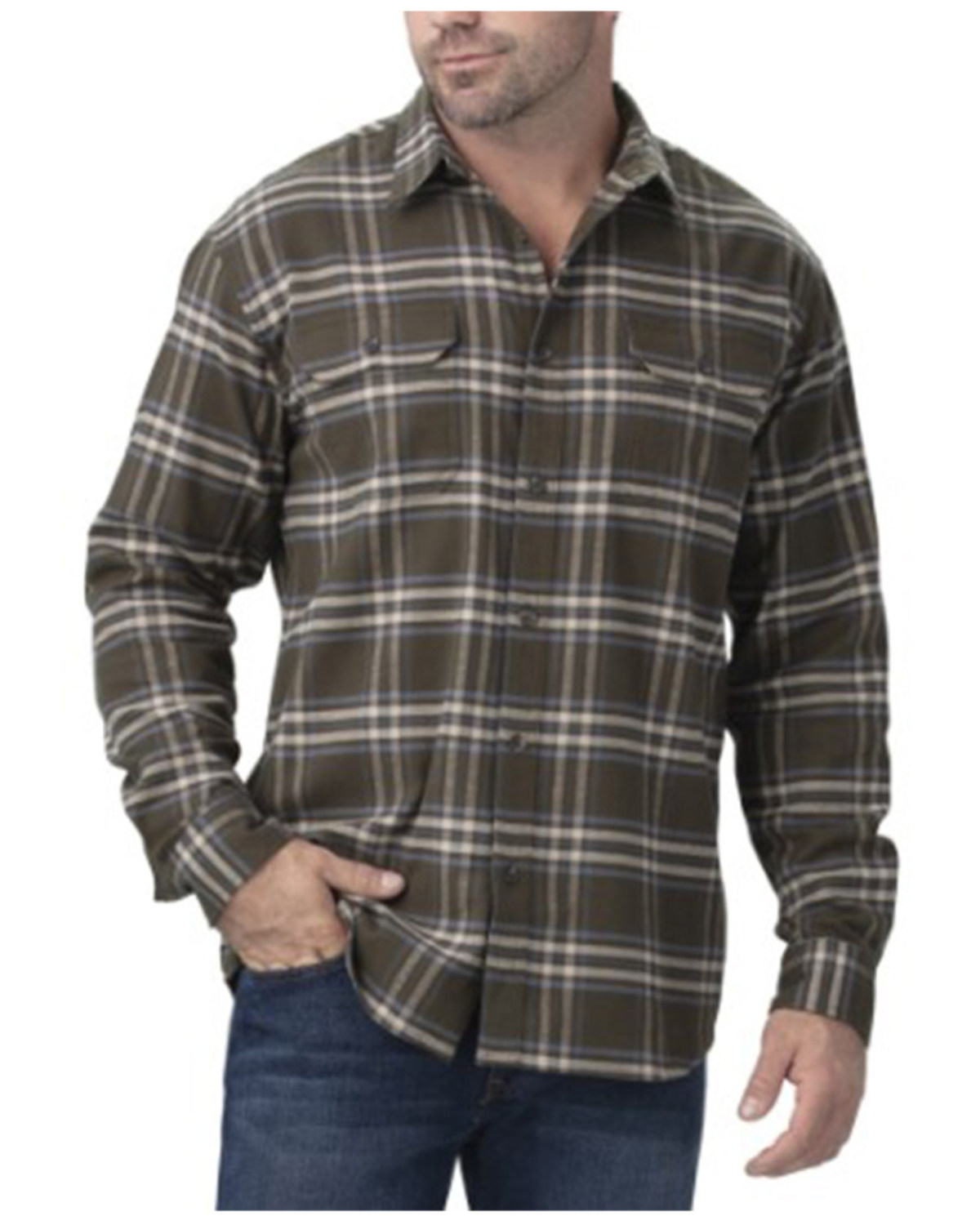 Dickies Men's Flex Stretch Flannel Long Sleeve Work Shirt